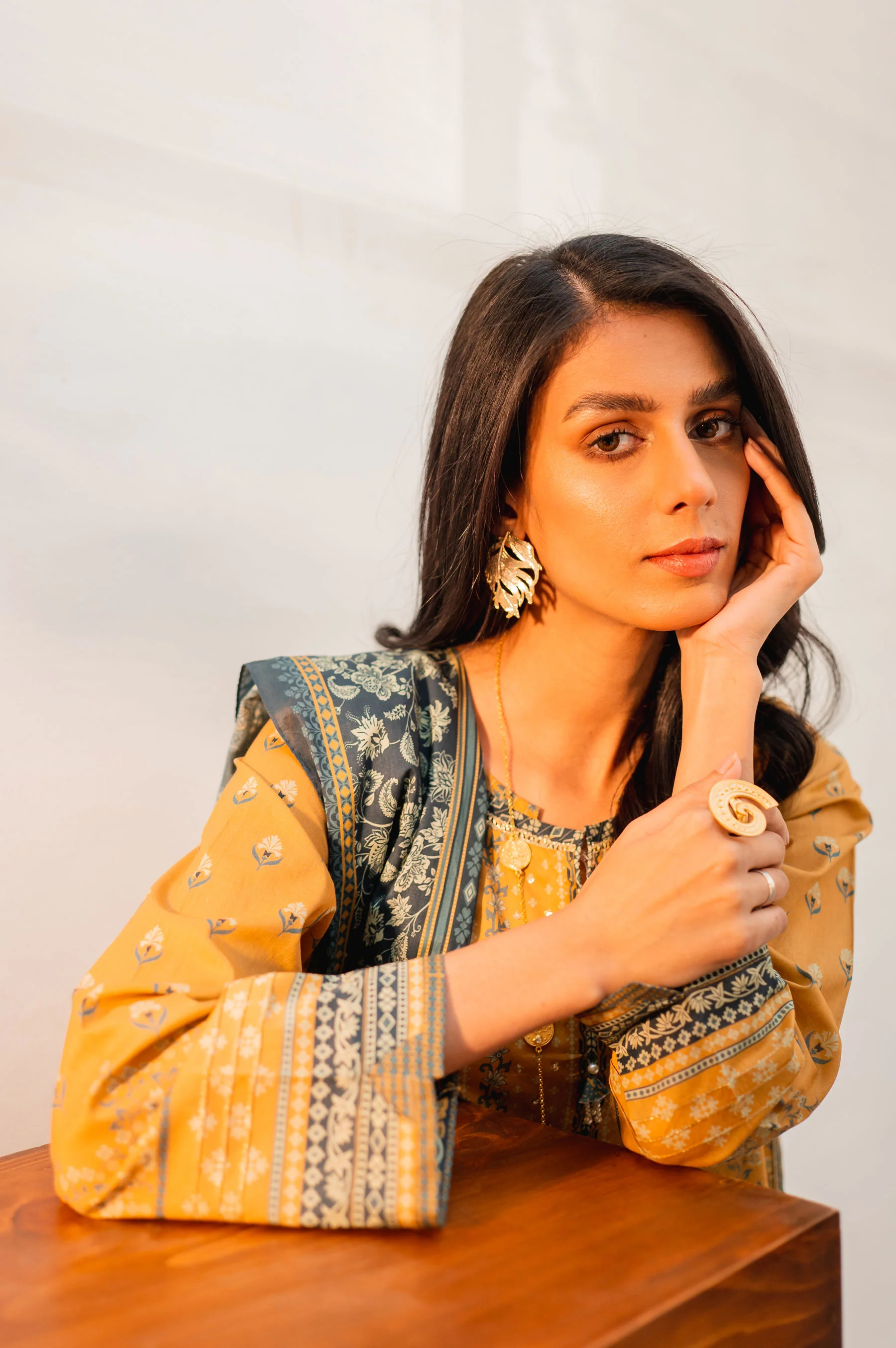 Stitched 3 Piece Printed Lawn with Cotton Net Suit - Image 6