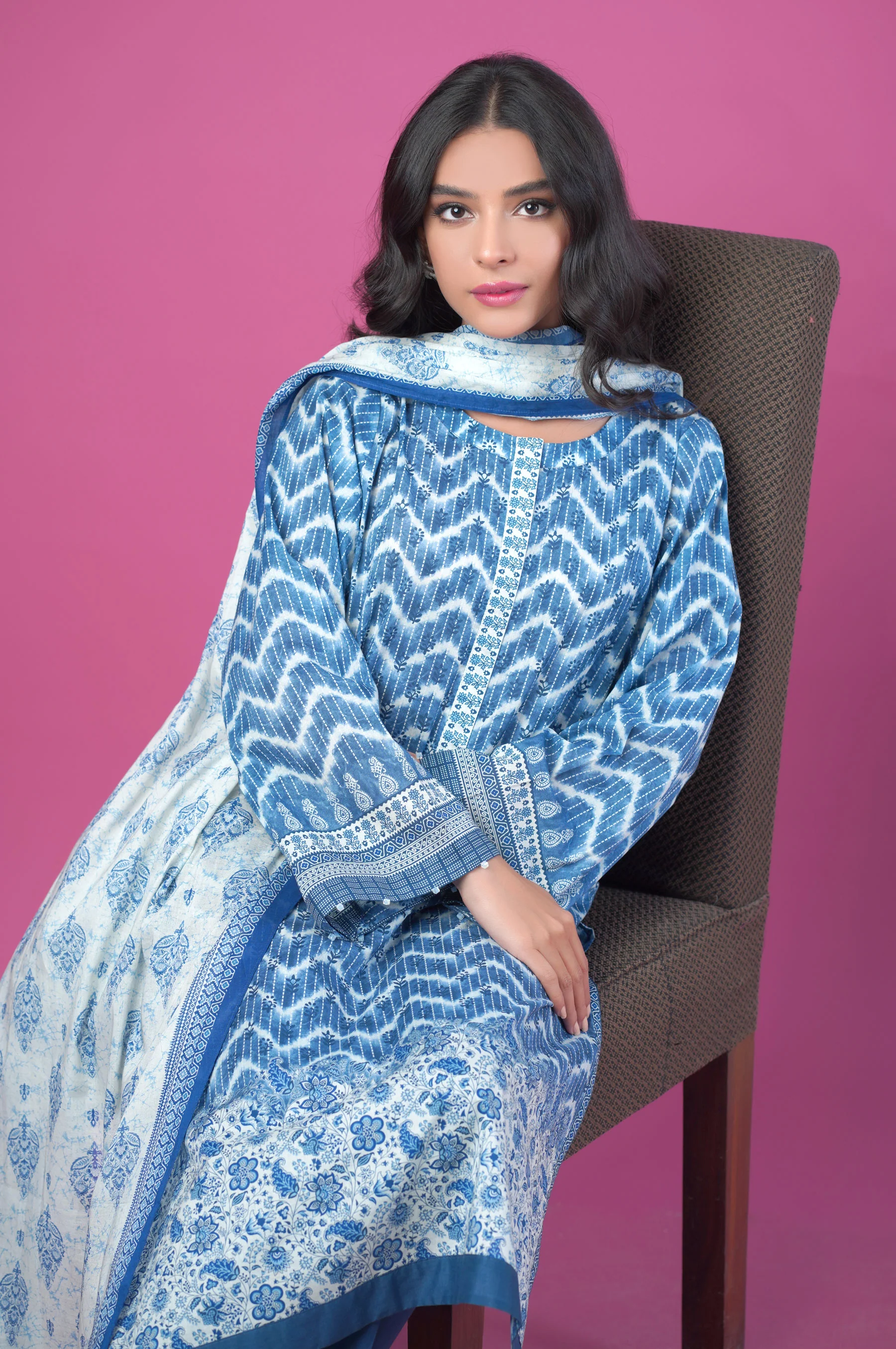 Stitched 3 Piece Printed Lawn Suit - Image 3