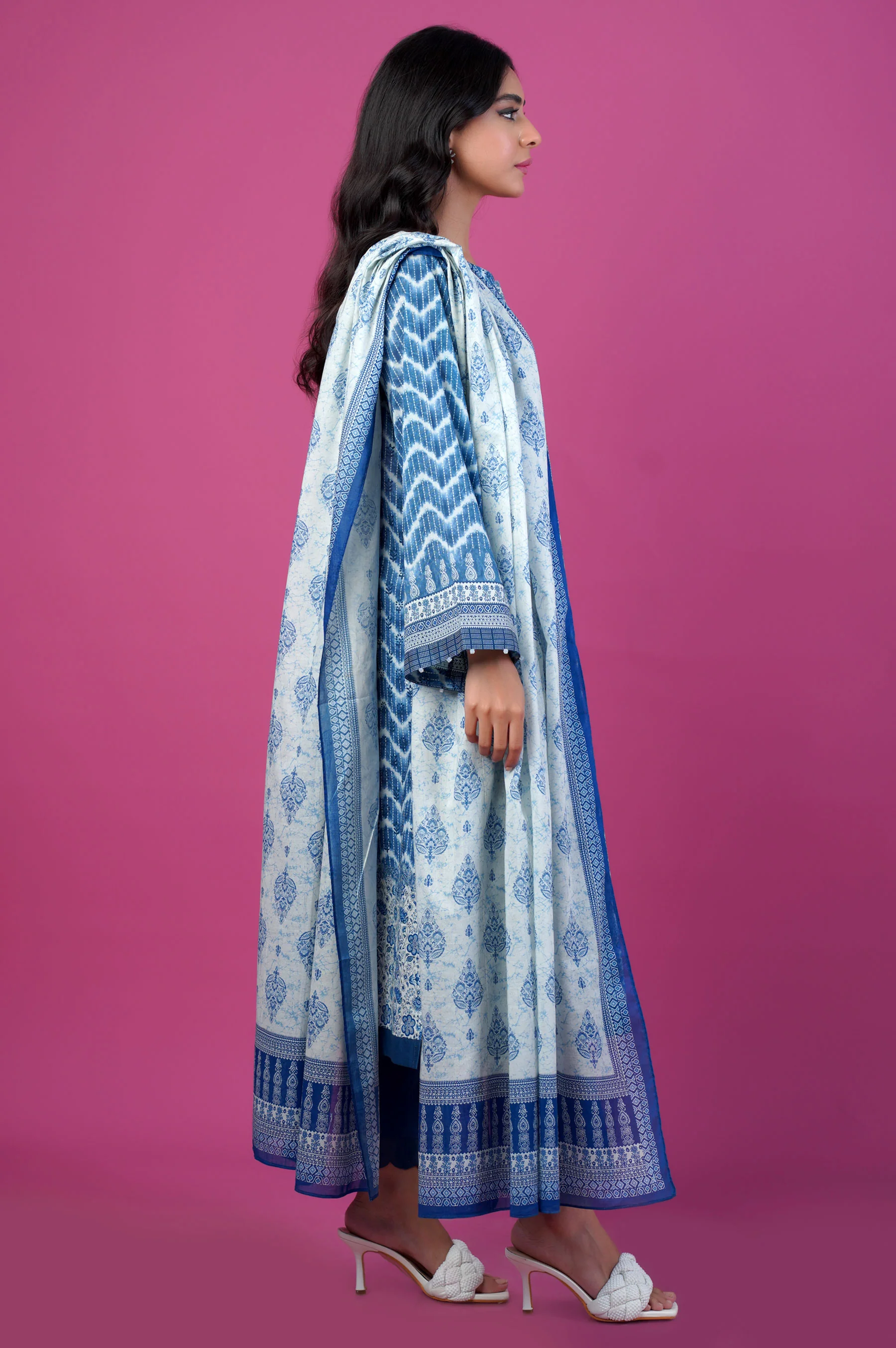 Stitched 3 Piece Printed Lawn Suit - Image 4