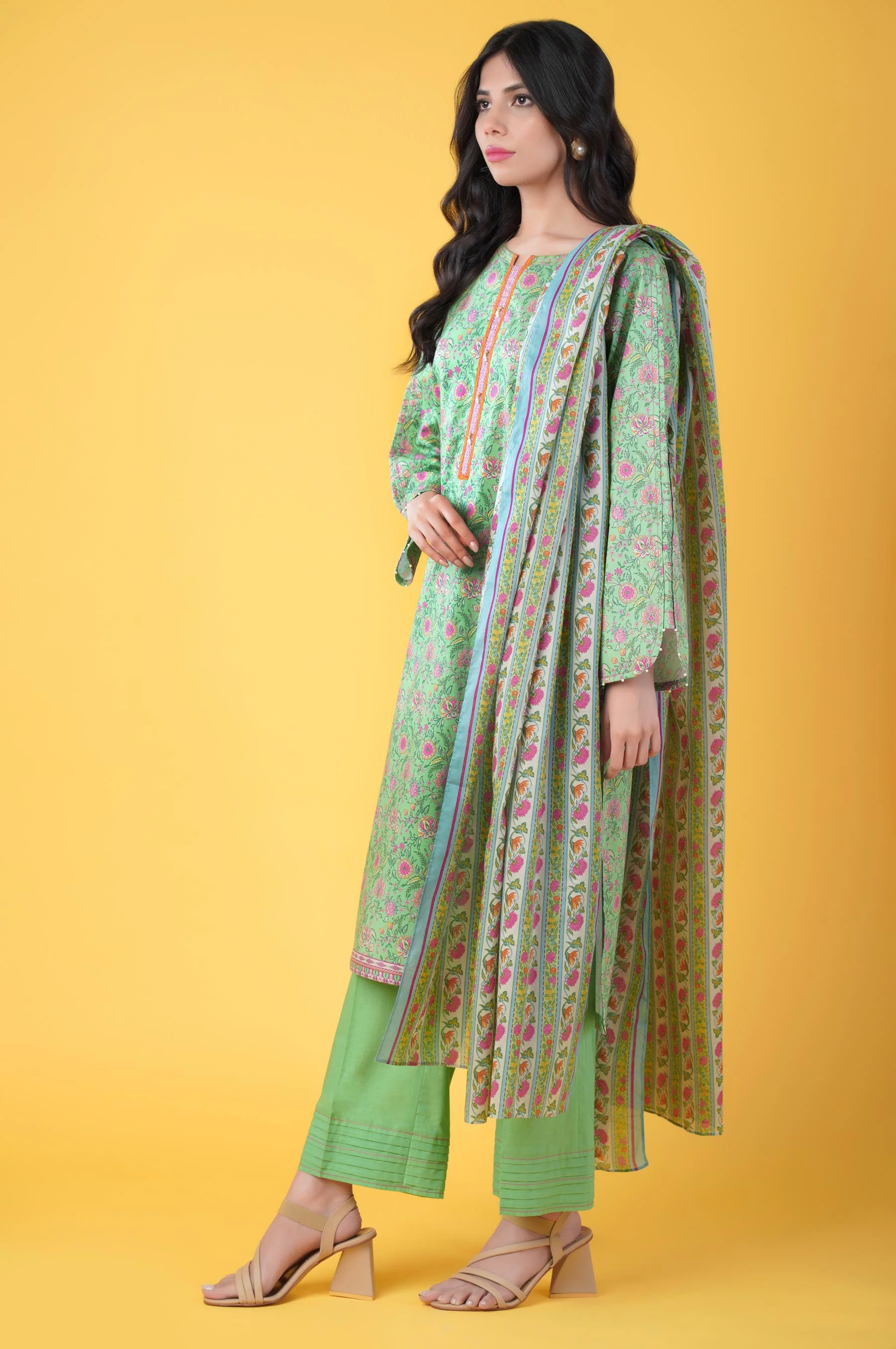 Stitched 3 Piece Printed Lawn - Image 3