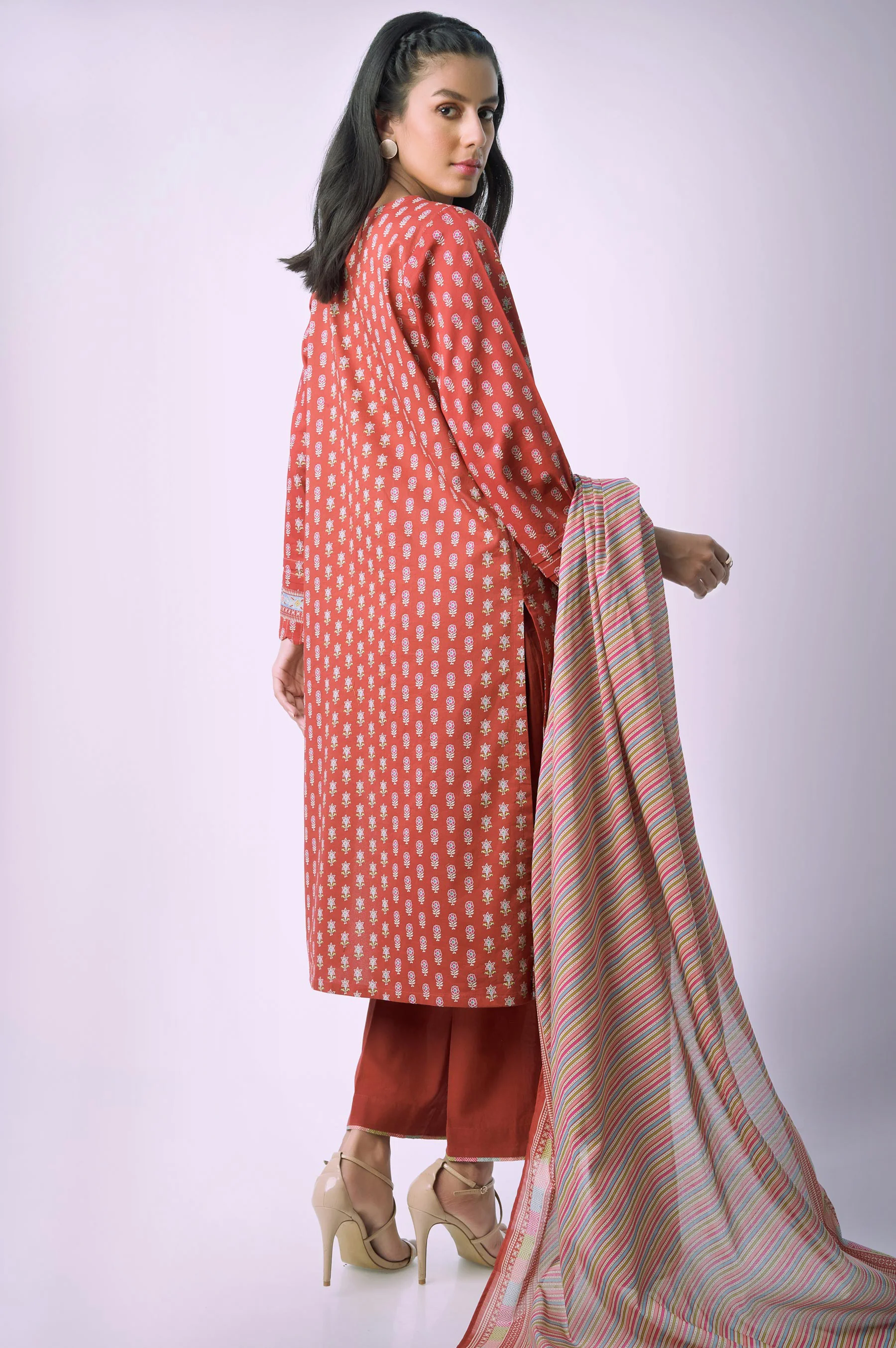 Stitched 3 Piece Printed Lawn Suit - Image 3