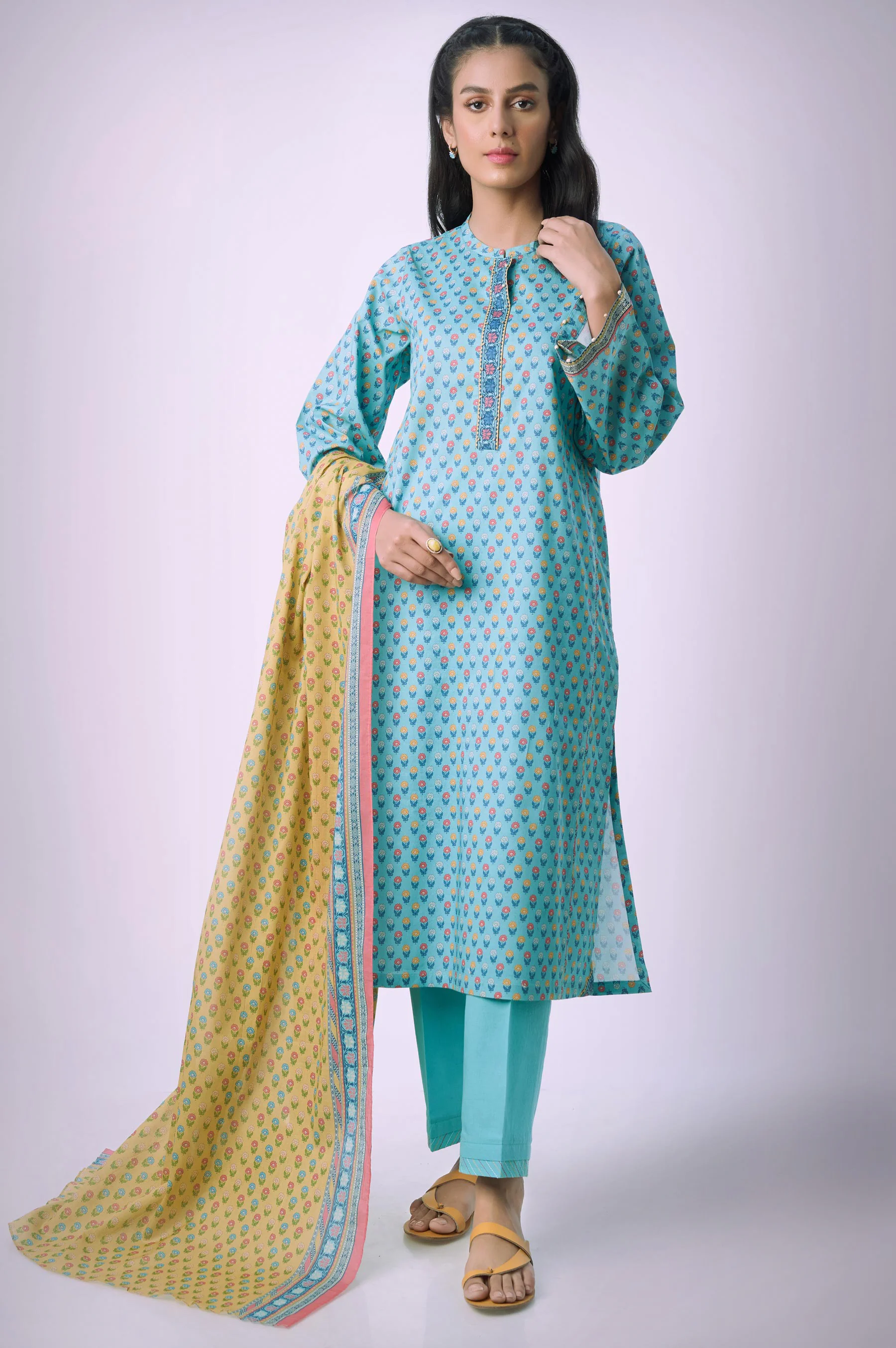 Stitched 3 Piece Printed Lawn - Image 2