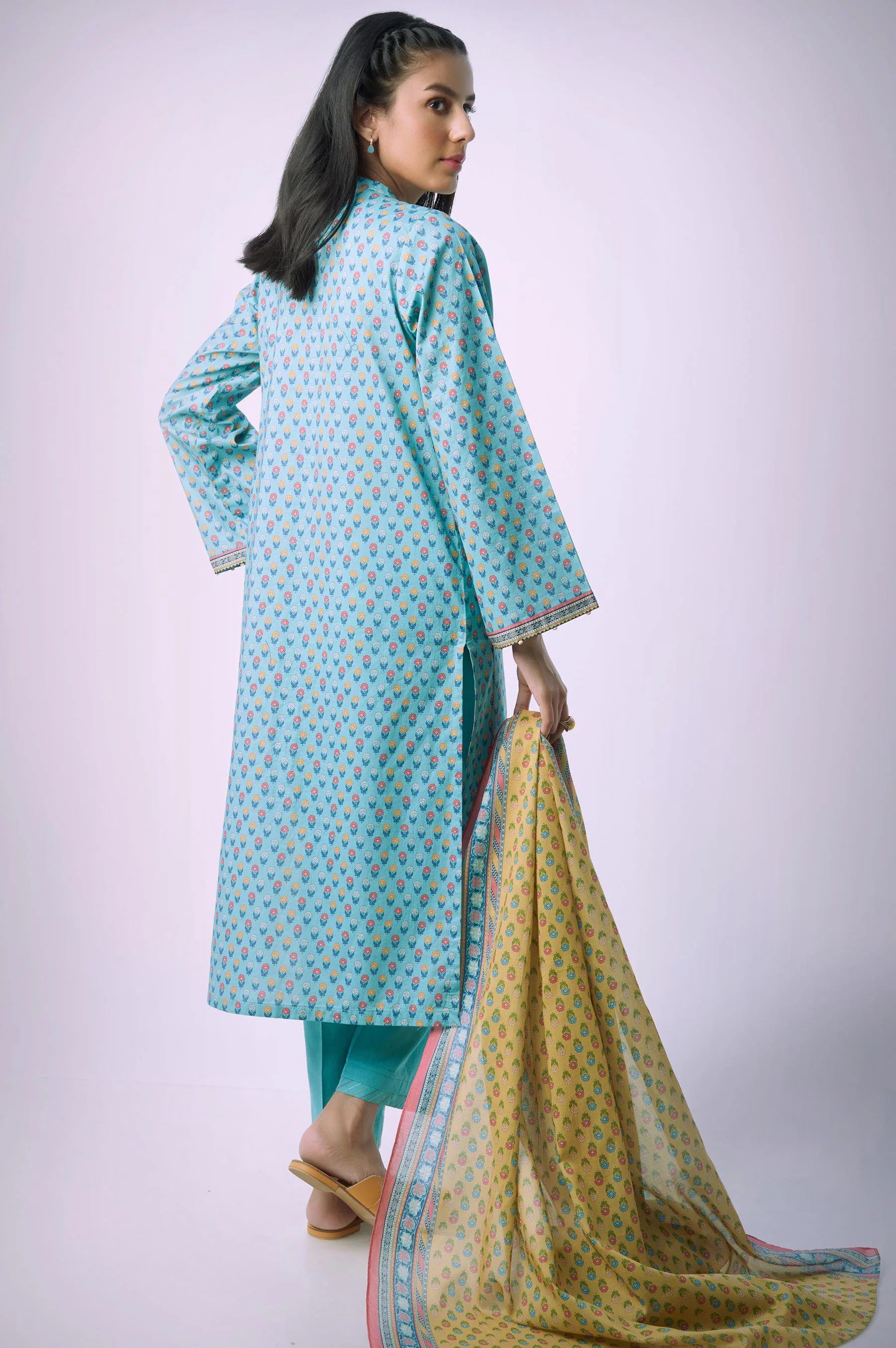 Stitched 3 Piece Printed Lawn - Image 3