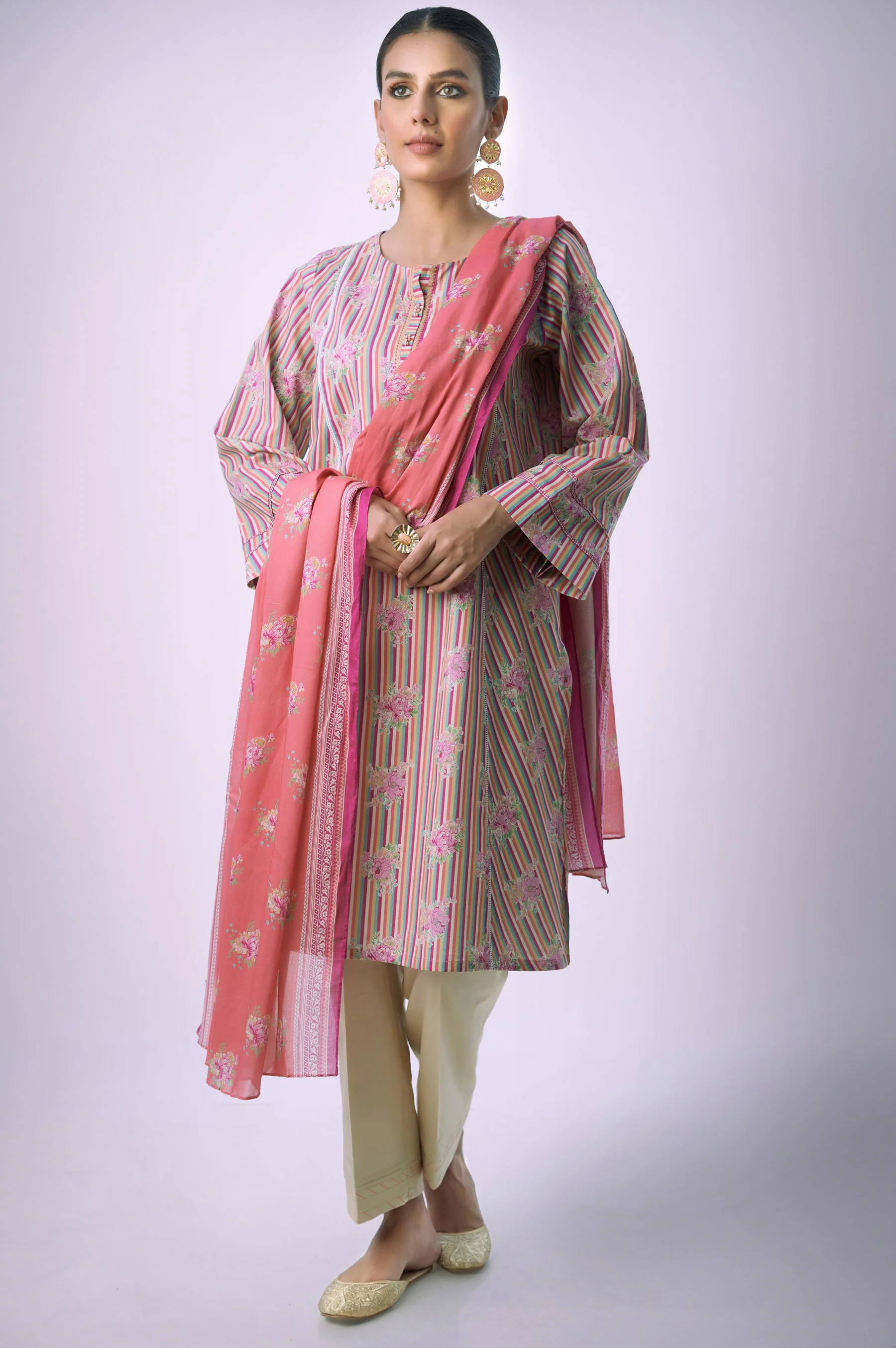 Stitched 3 Piece Printed Lawn - Image 2