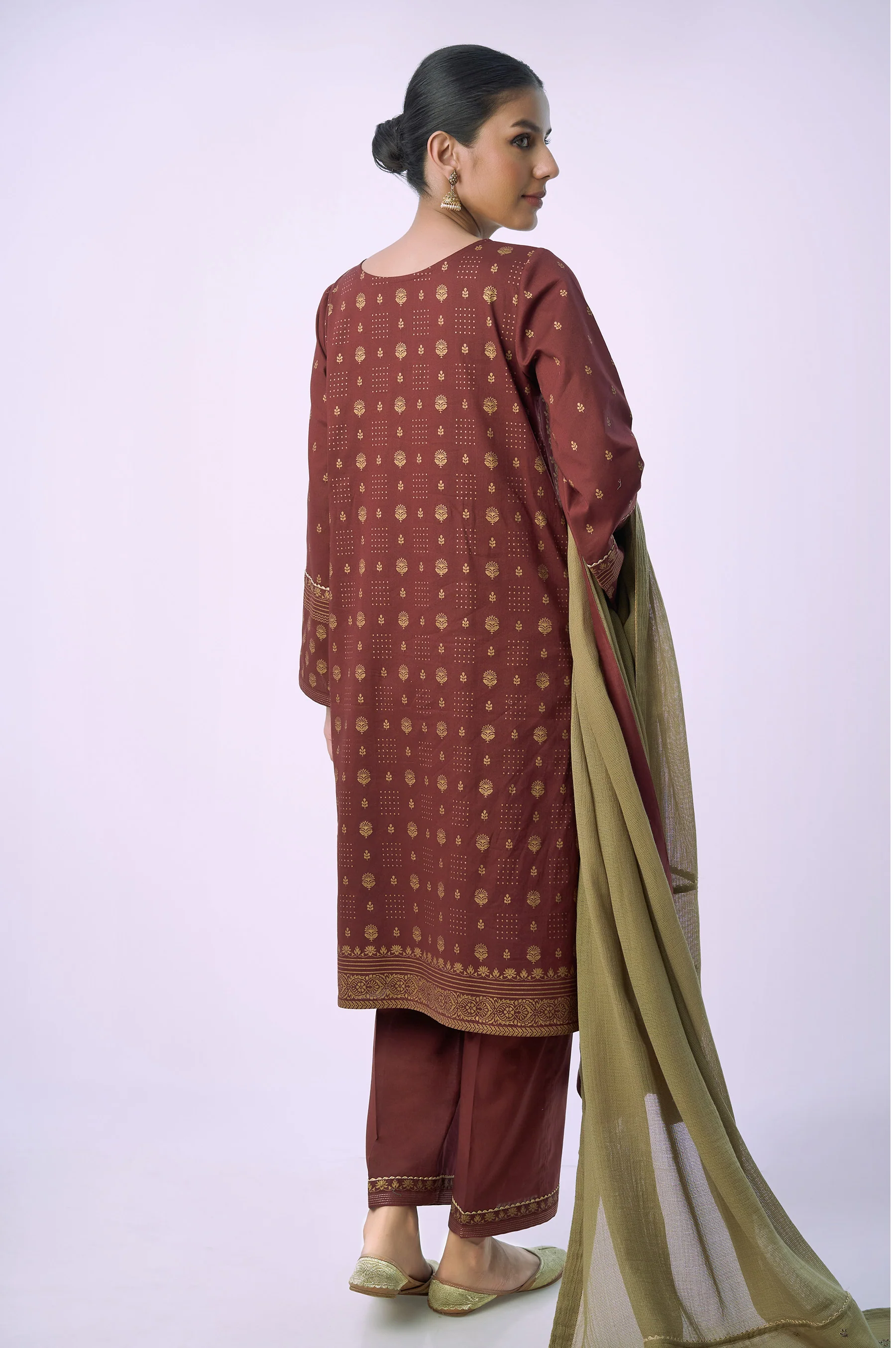 Stitched 3 Piece Printed Lawn Suit - Image 2