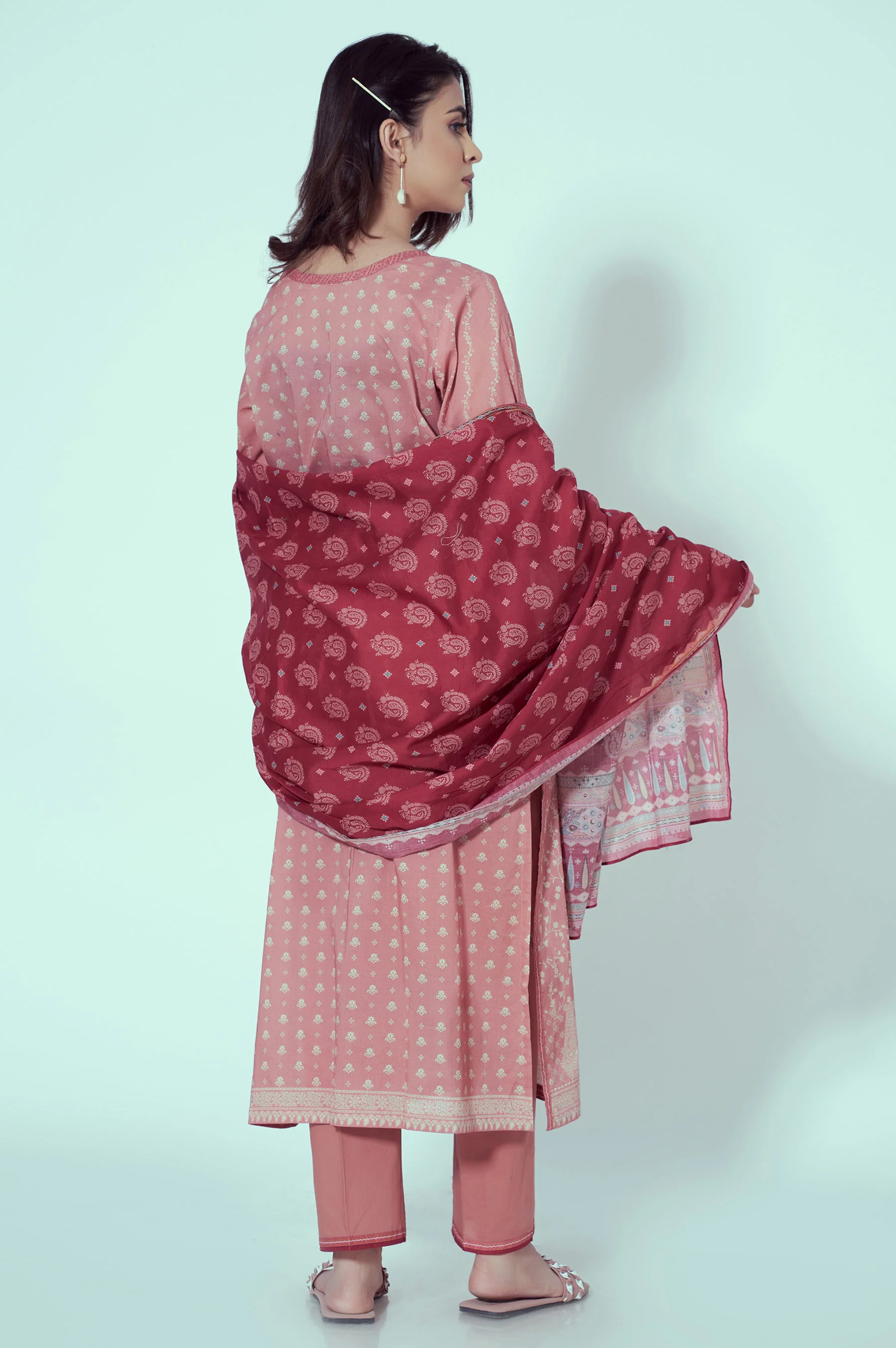 Stitched 3 Piece Embroidered Lawn Suit - Image 3