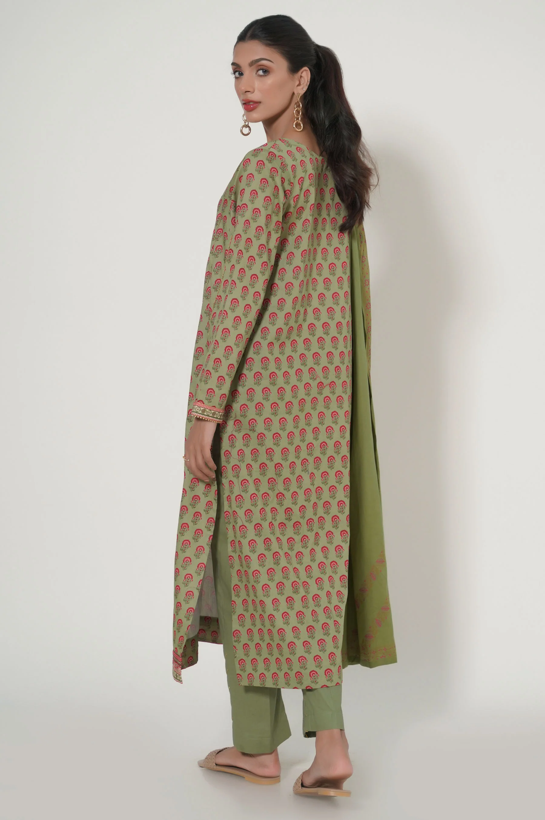 Stitched 3 Piece Printed Lawn Suit - Image 3