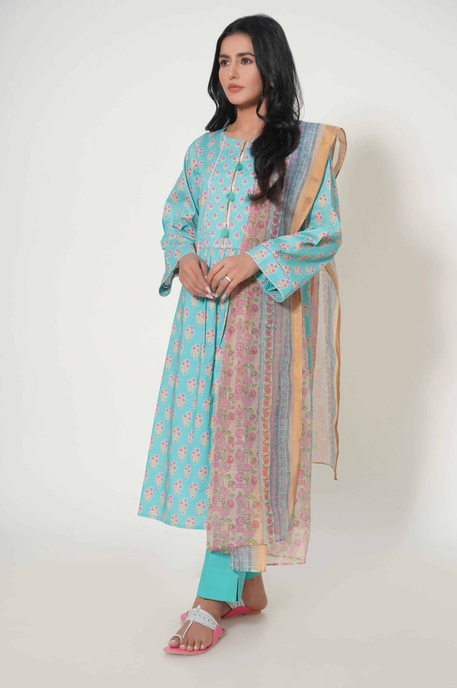 Stitched 3 Piece Printed Lawn