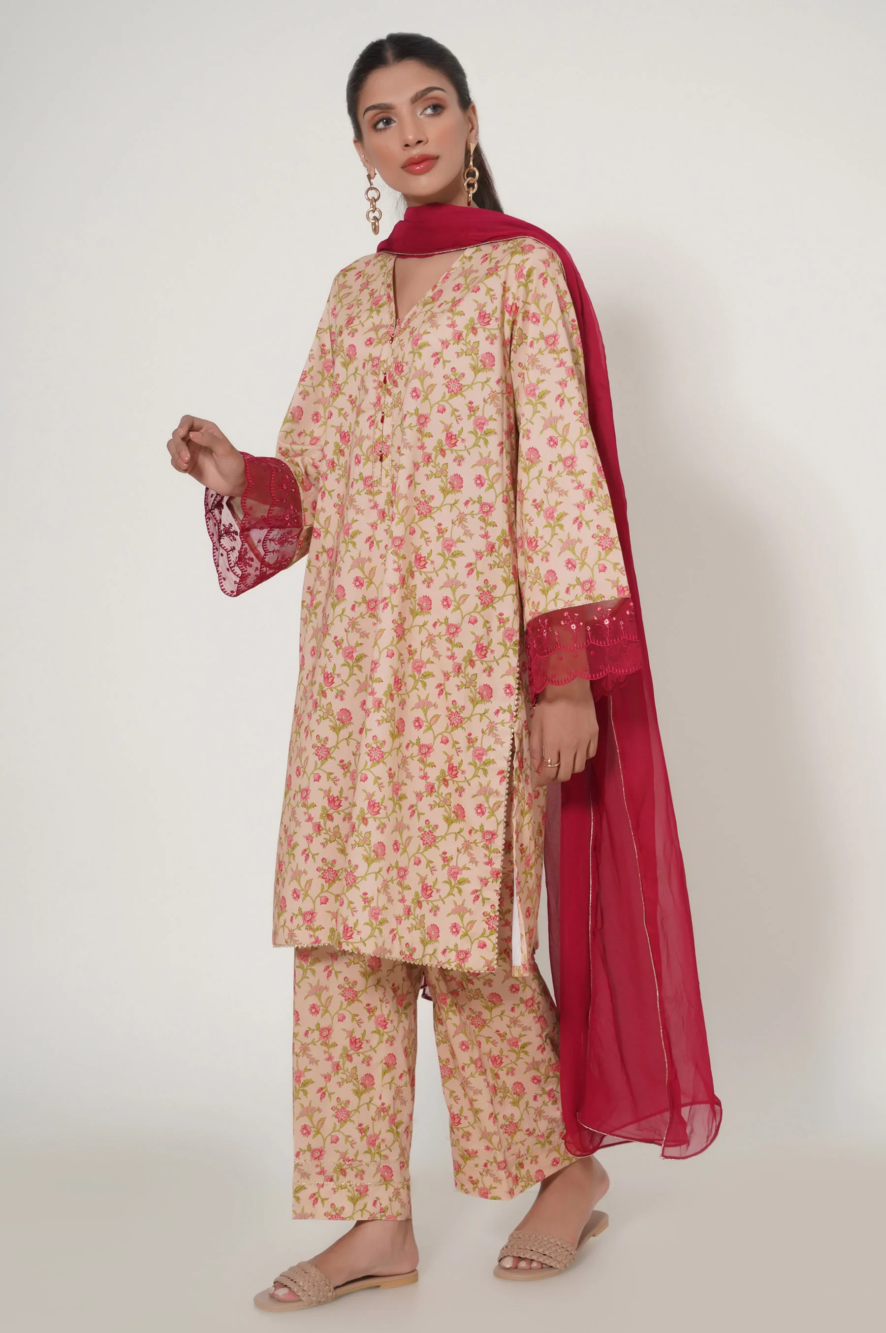 Stitched 3 Piece Printed Lawn - Image 2