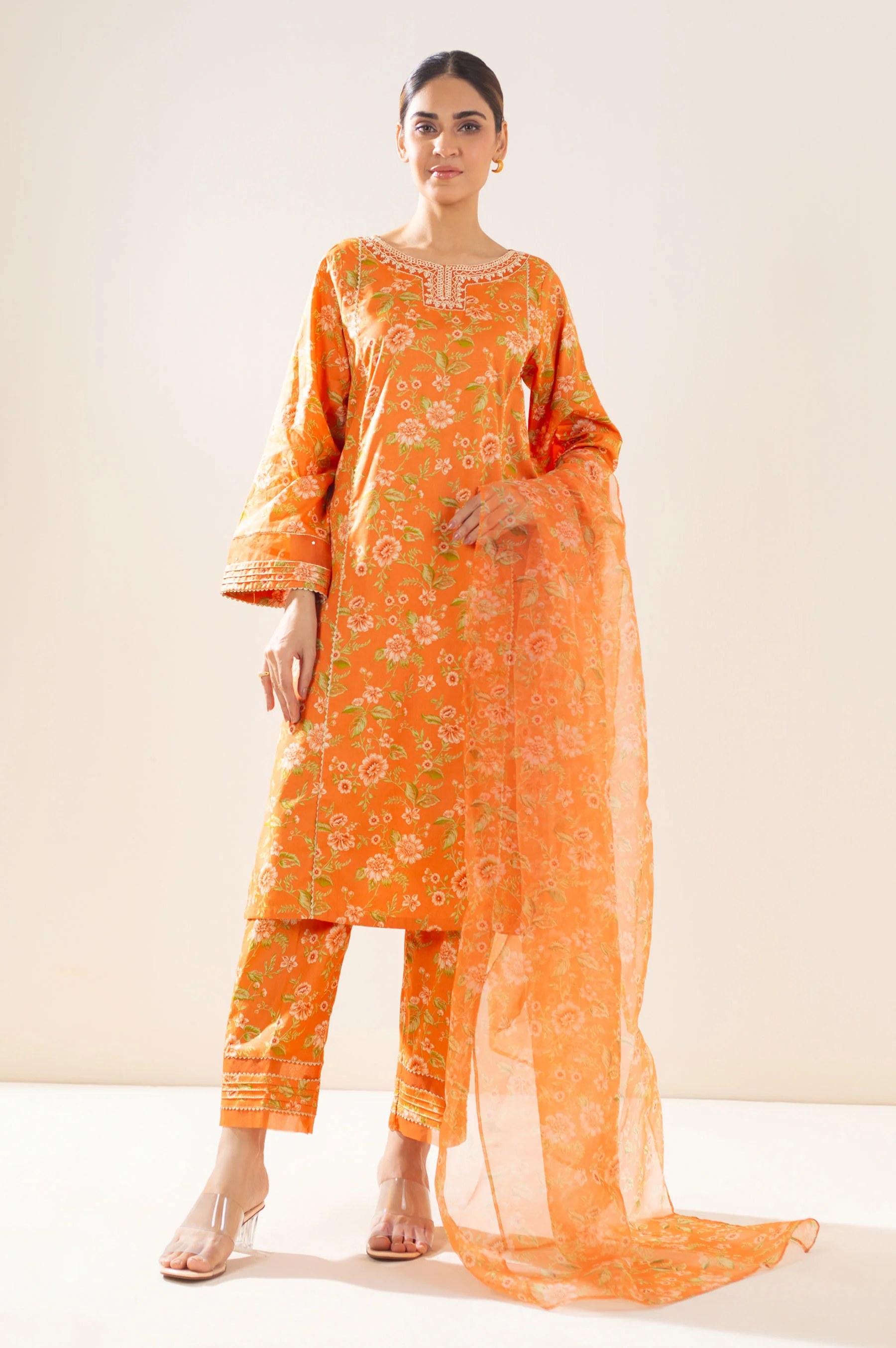Stitched 3 Piece Printed Lawn Suit - Image 2
