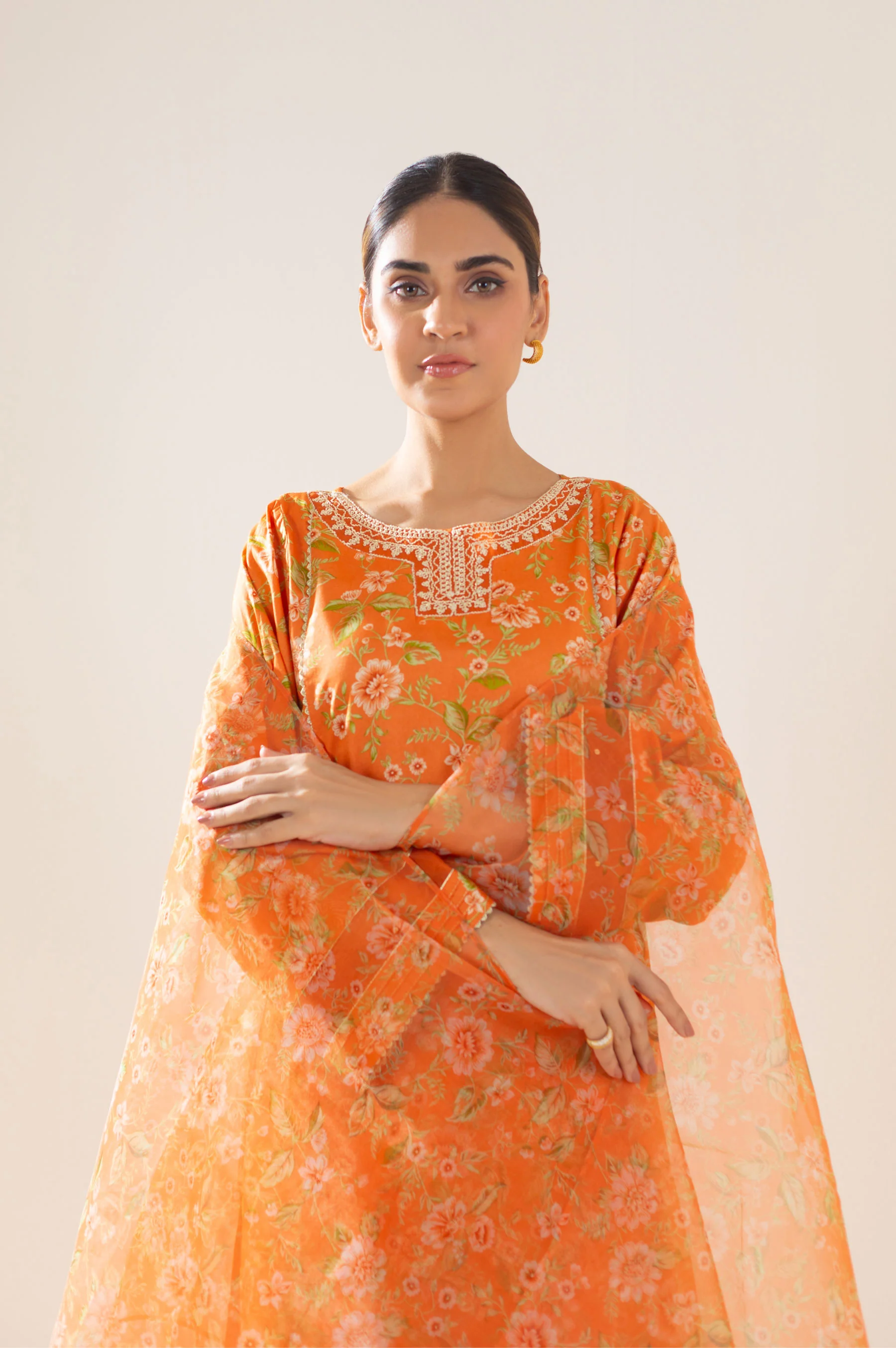 Stitched 3 Piece Printed Lawn Suit - Image 3