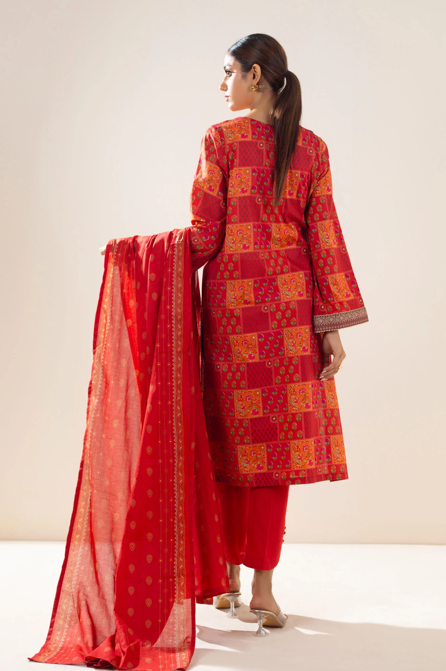 Stitched 3 Piece Printed Lawn Suit - Image 6