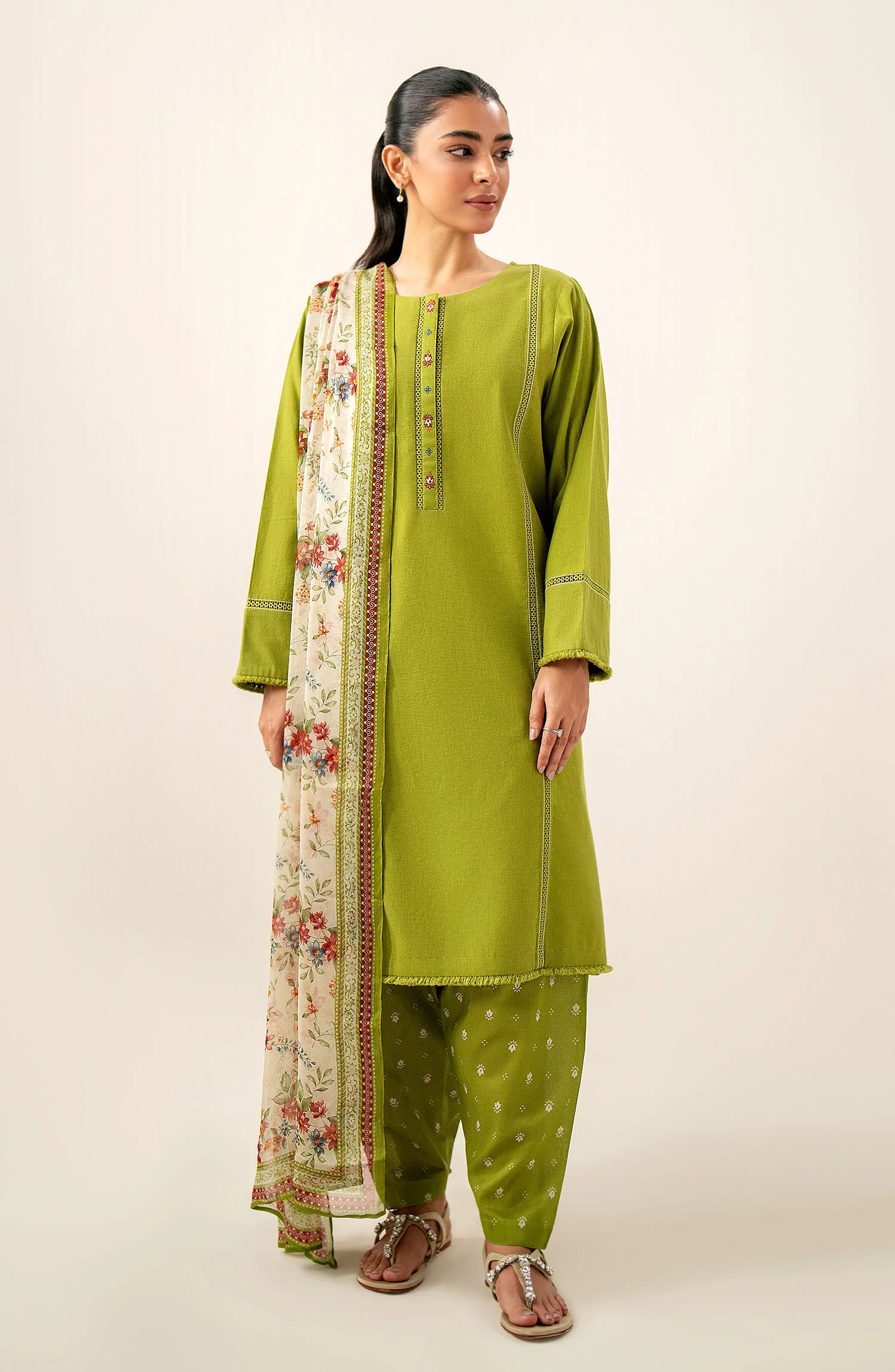 Stitched 3 Piece Printed Lawn Suit