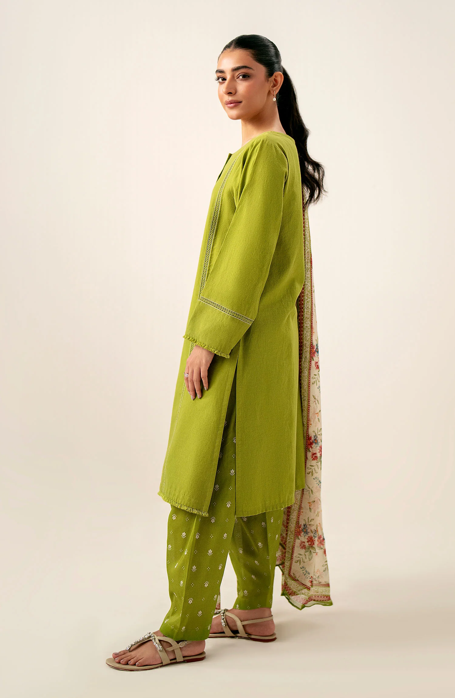 Stitched 3 Piece Printed Lawn Suit - Image 5