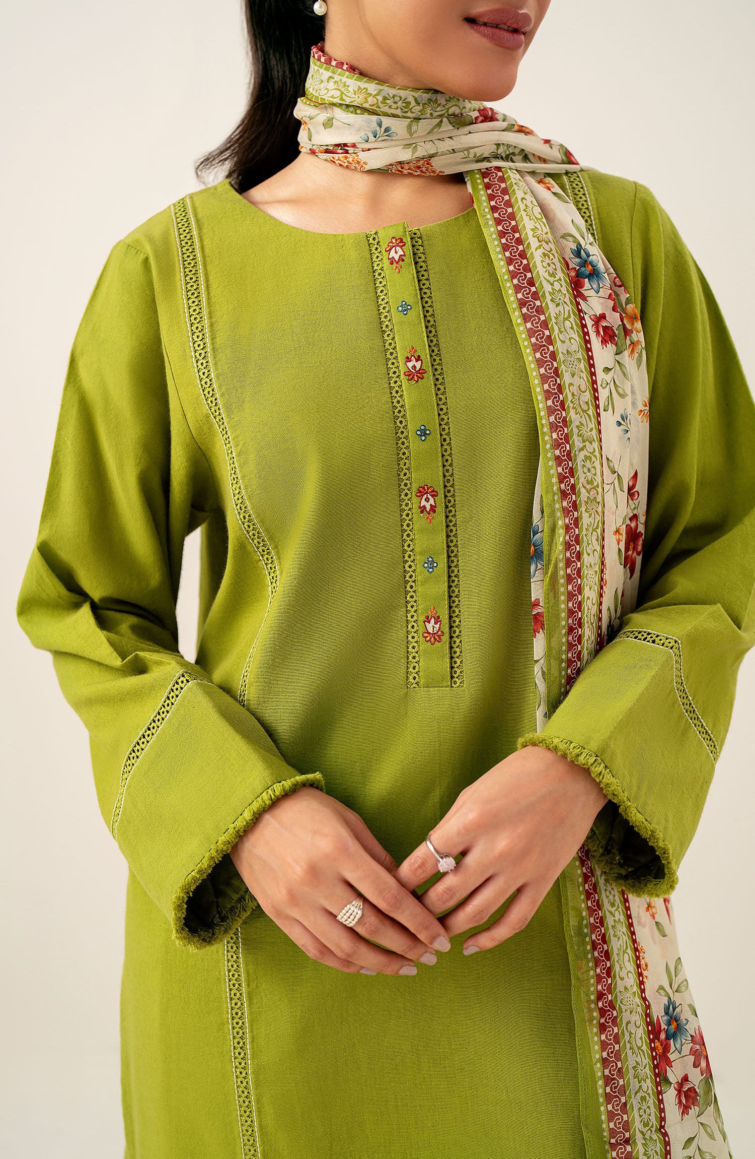 Stitched 3 Piece Printed Lawn Suit - Image 6