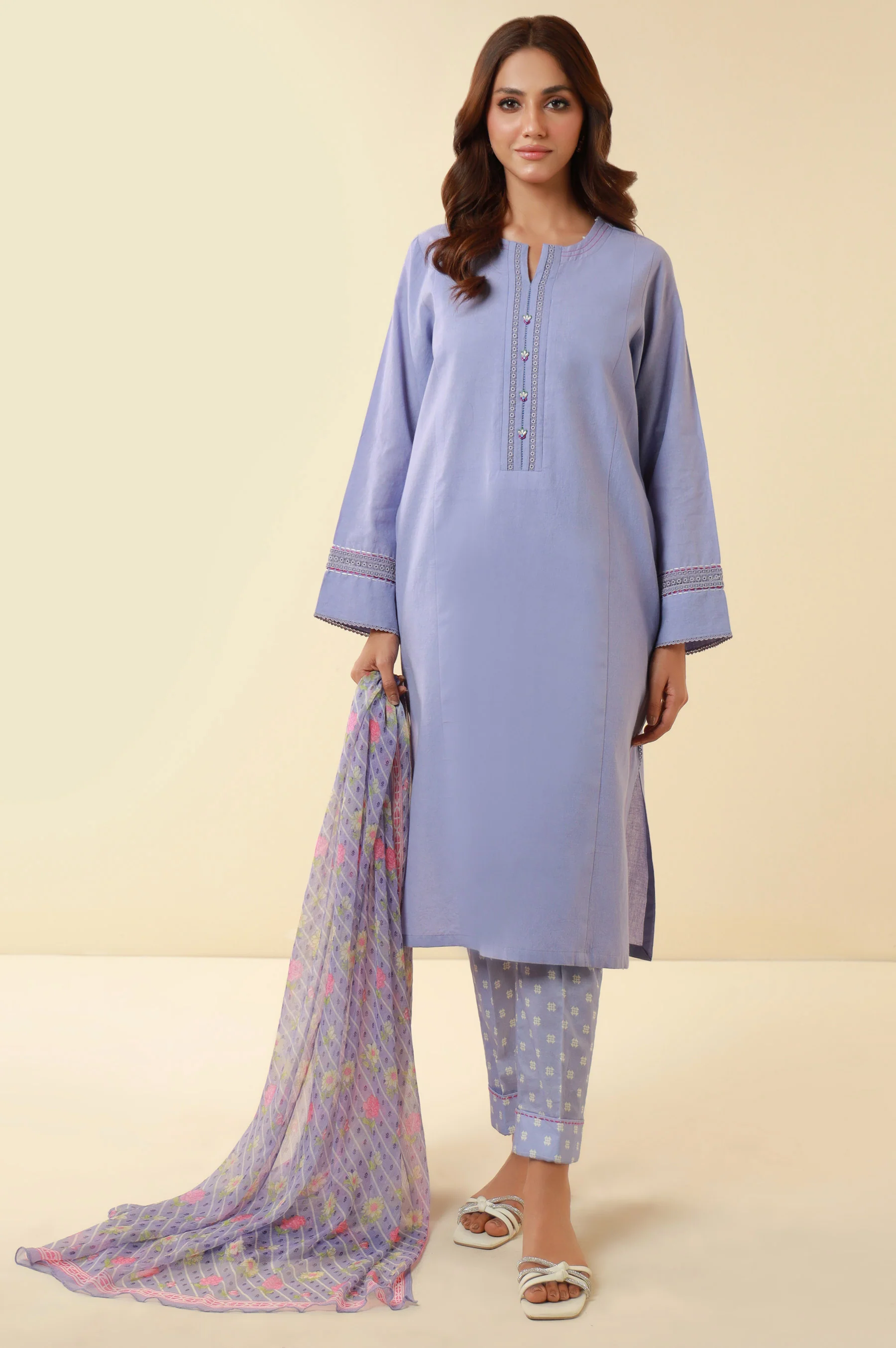 Stitched 3 Piece Printed Lawn Suit