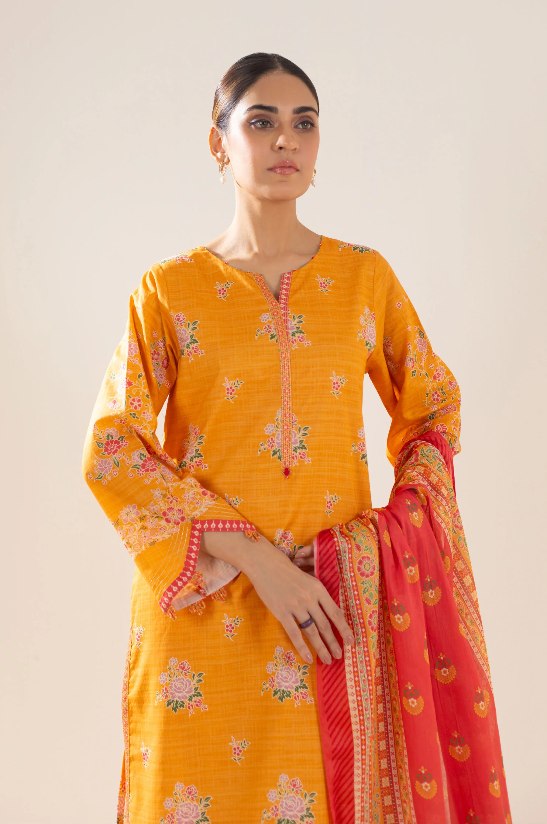 Stitched 3 Piece Printed Lawn Suit - Image 2