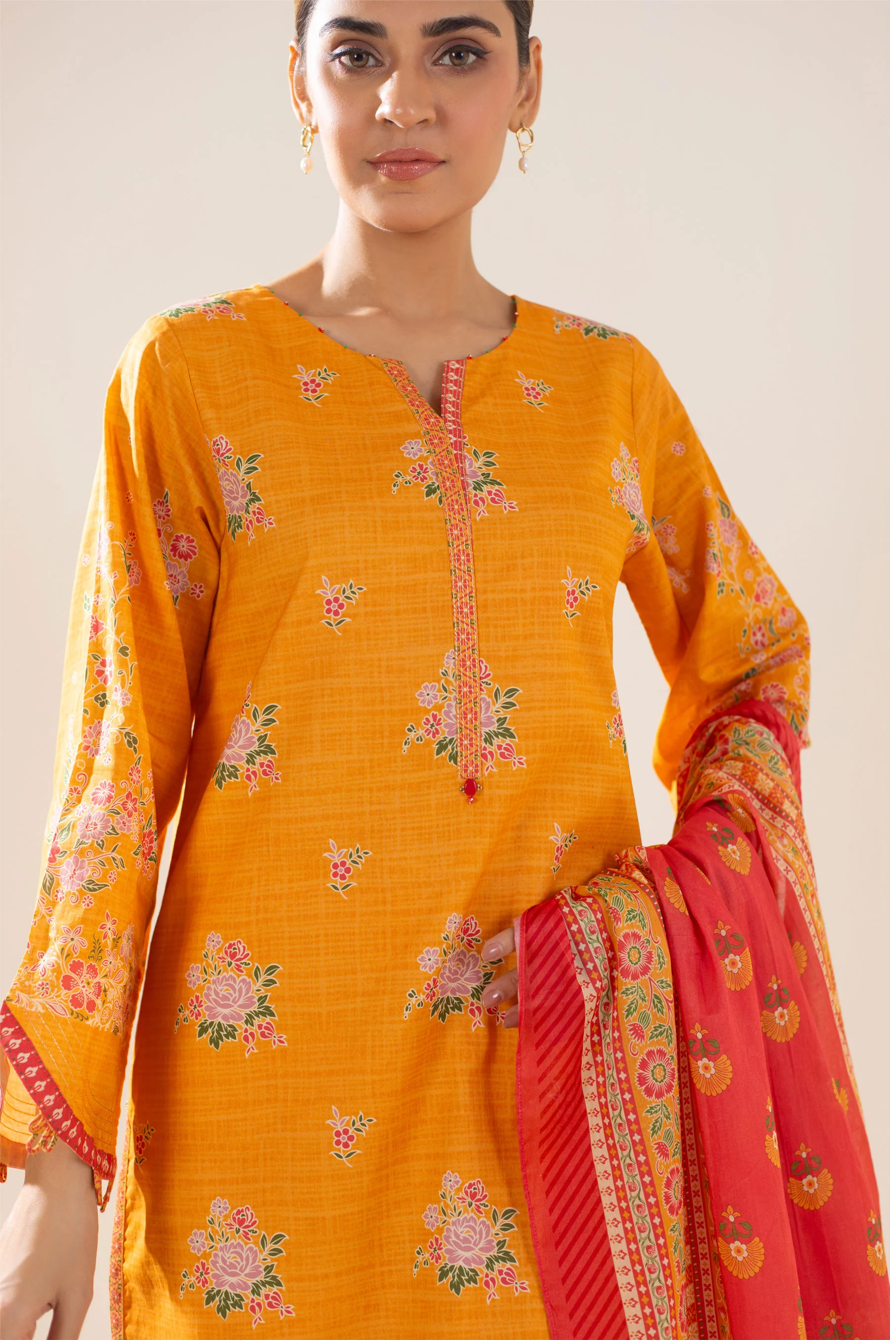 Stitched 3 Piece Printed Lawn Suit - Image 6