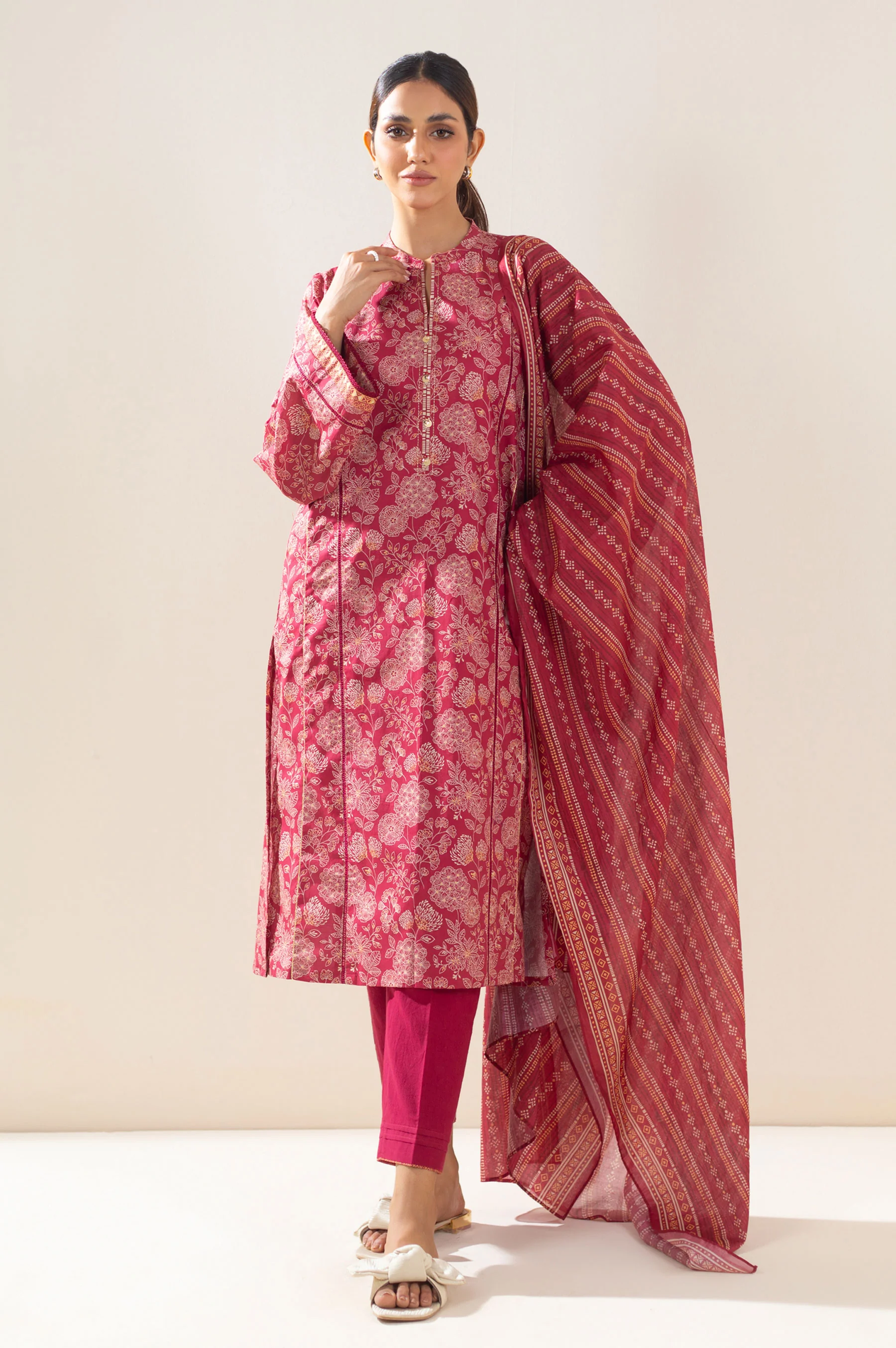 Stitched 3 Piece Printed Lawn Suit