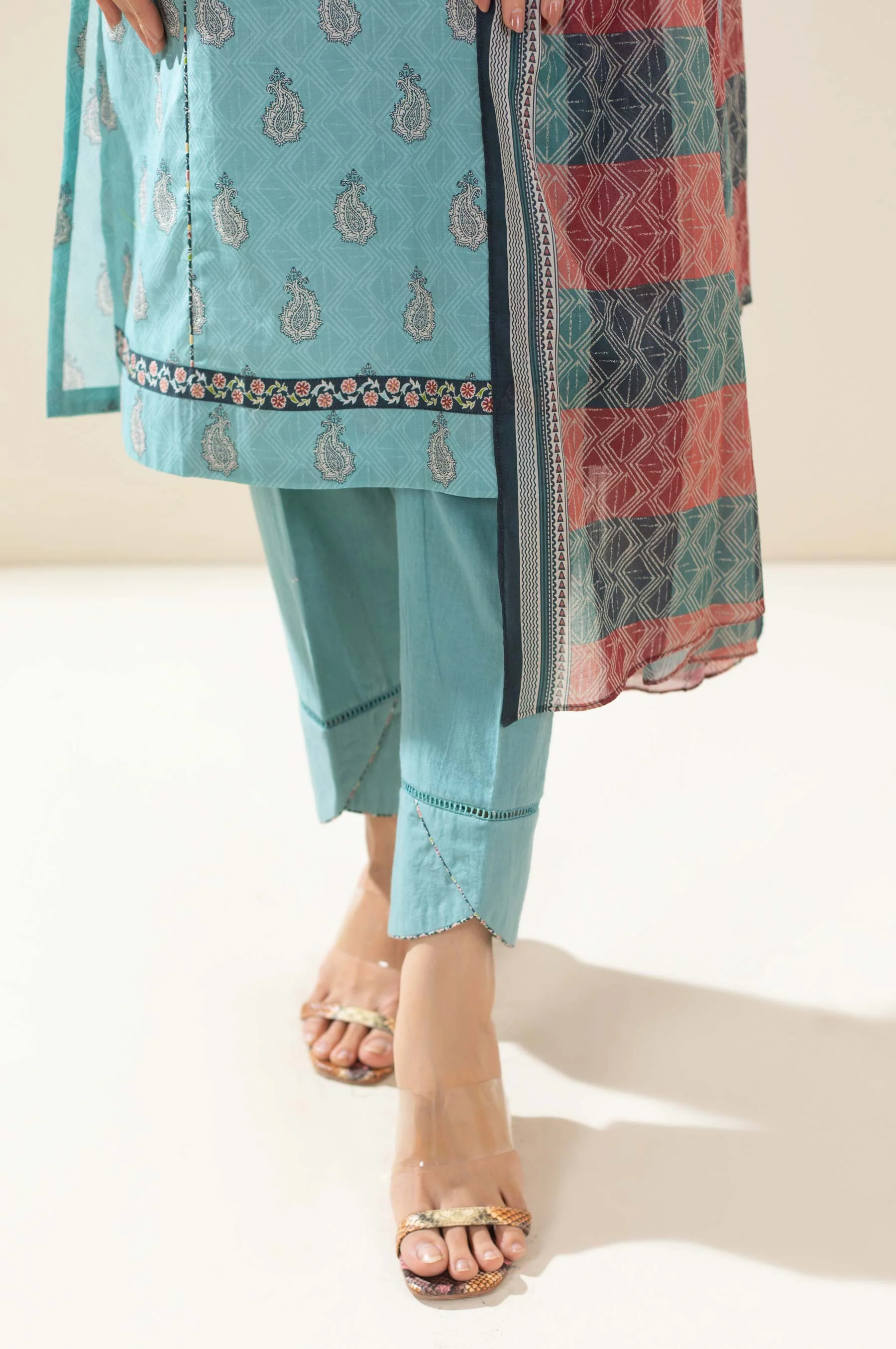 Stitched 3 Piece Printed Lawn Suit - Image 6