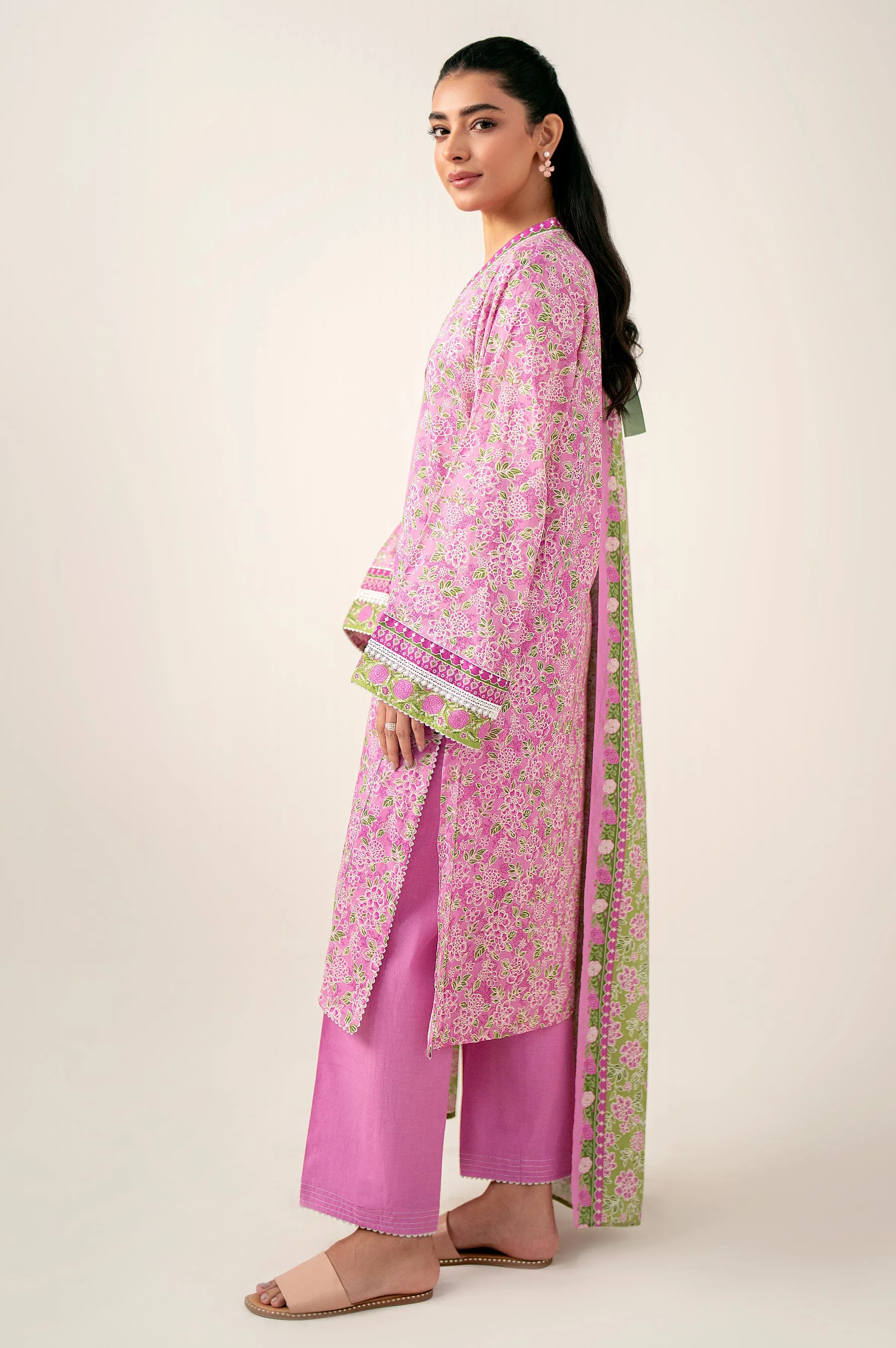 Stitched 3 Piece Printed Lawn Suit - Image 6