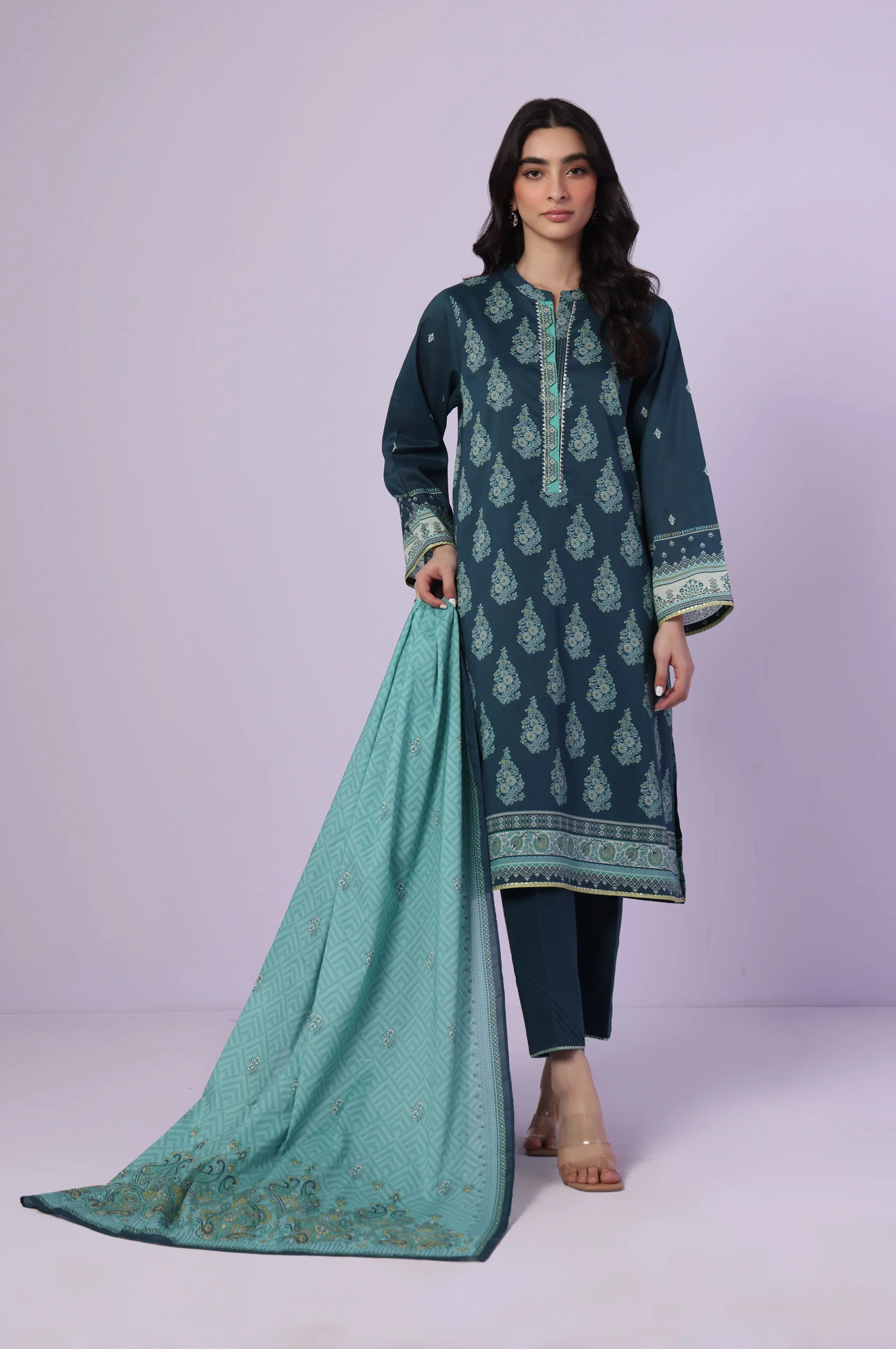Stitched 3 Piece Printed Lawn Suit