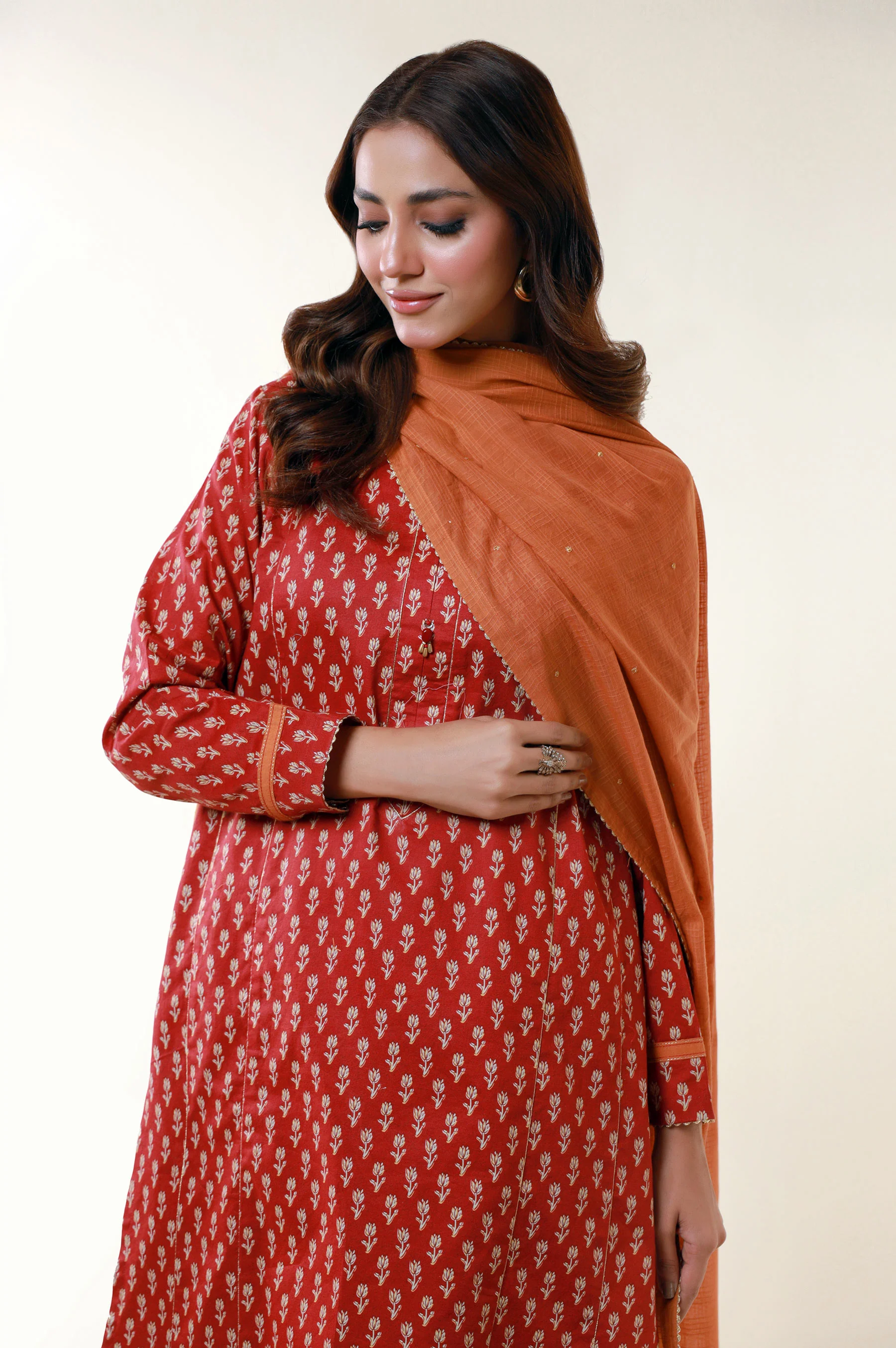 Stitched 3 Piece Printed Lawn Suit - Image 3