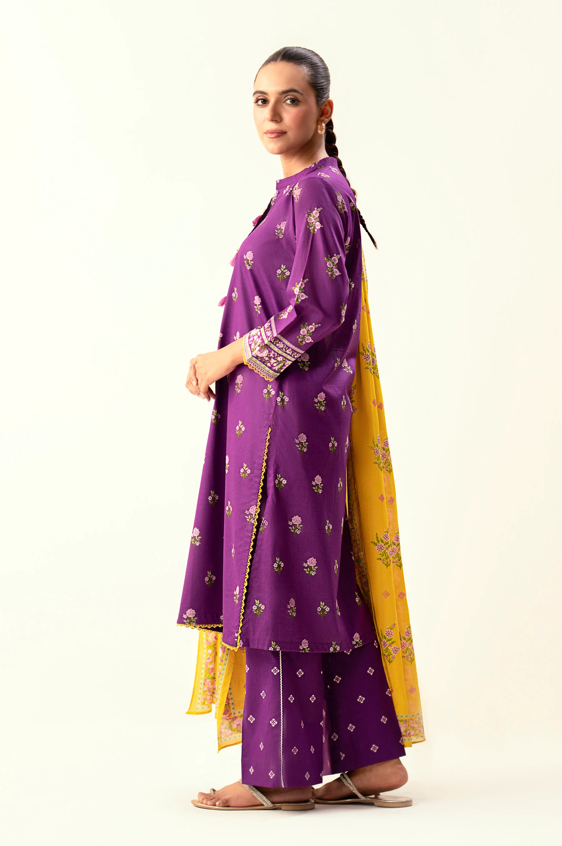 Stitched 3 Piece Printed Lawn Suit - Image 5