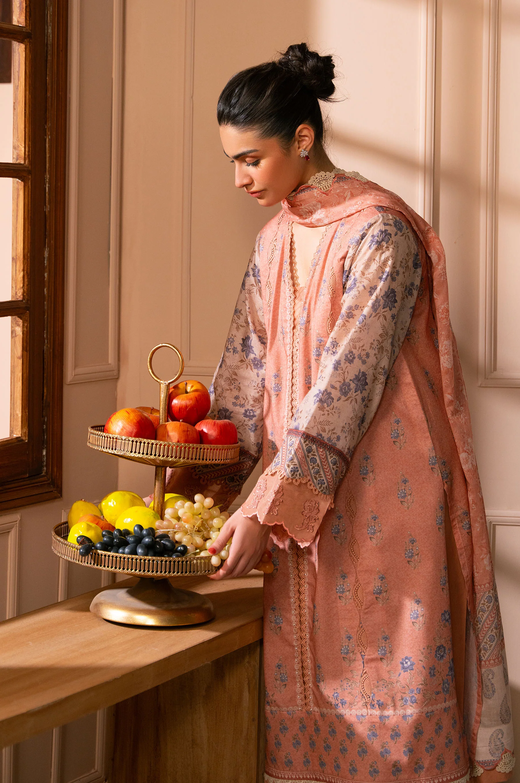 Stitched 3 Piece Printed Lawn Suit - Image 2