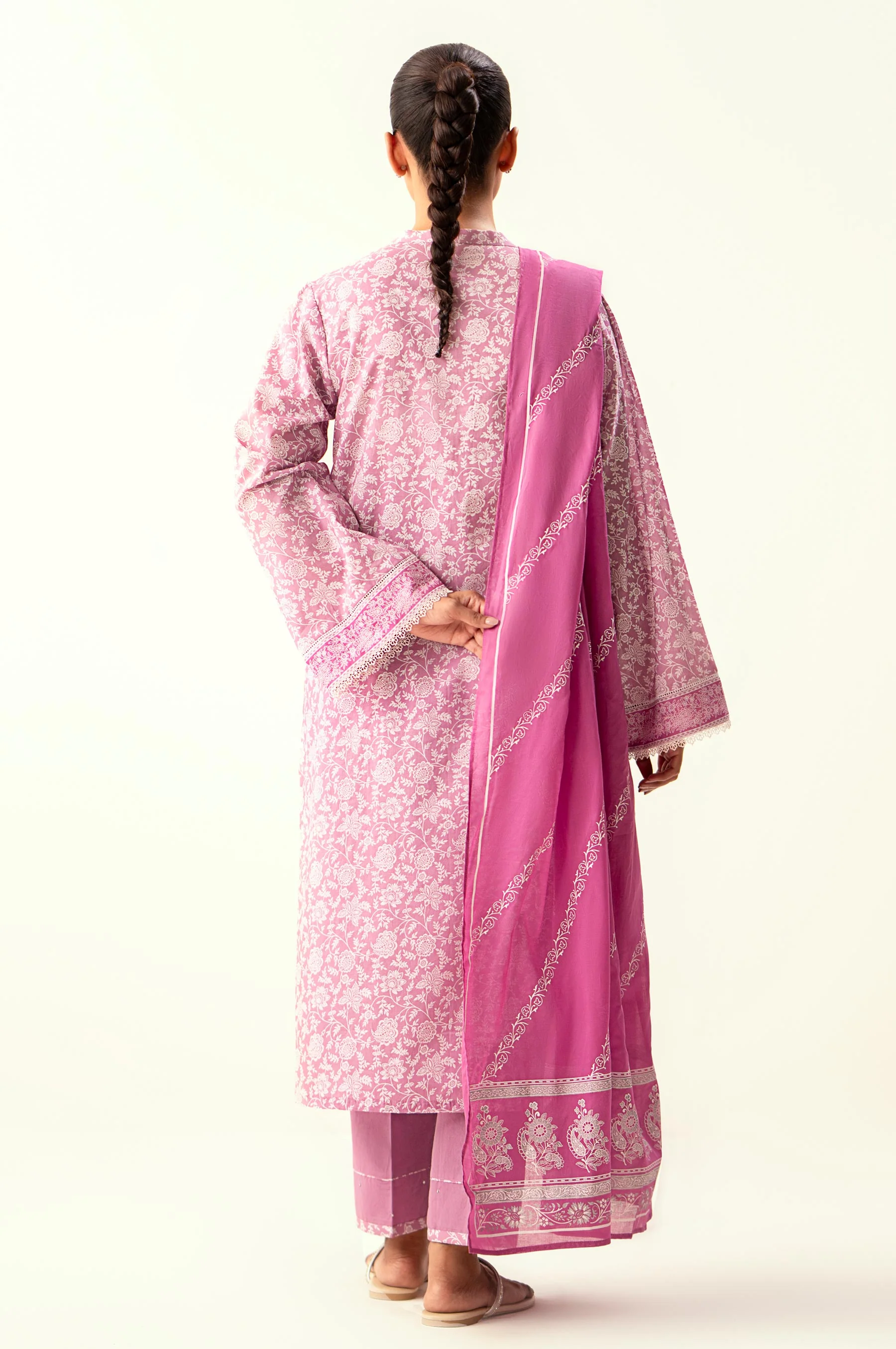 Stitched 3 Piece Printed Lawn Suit - Image 3