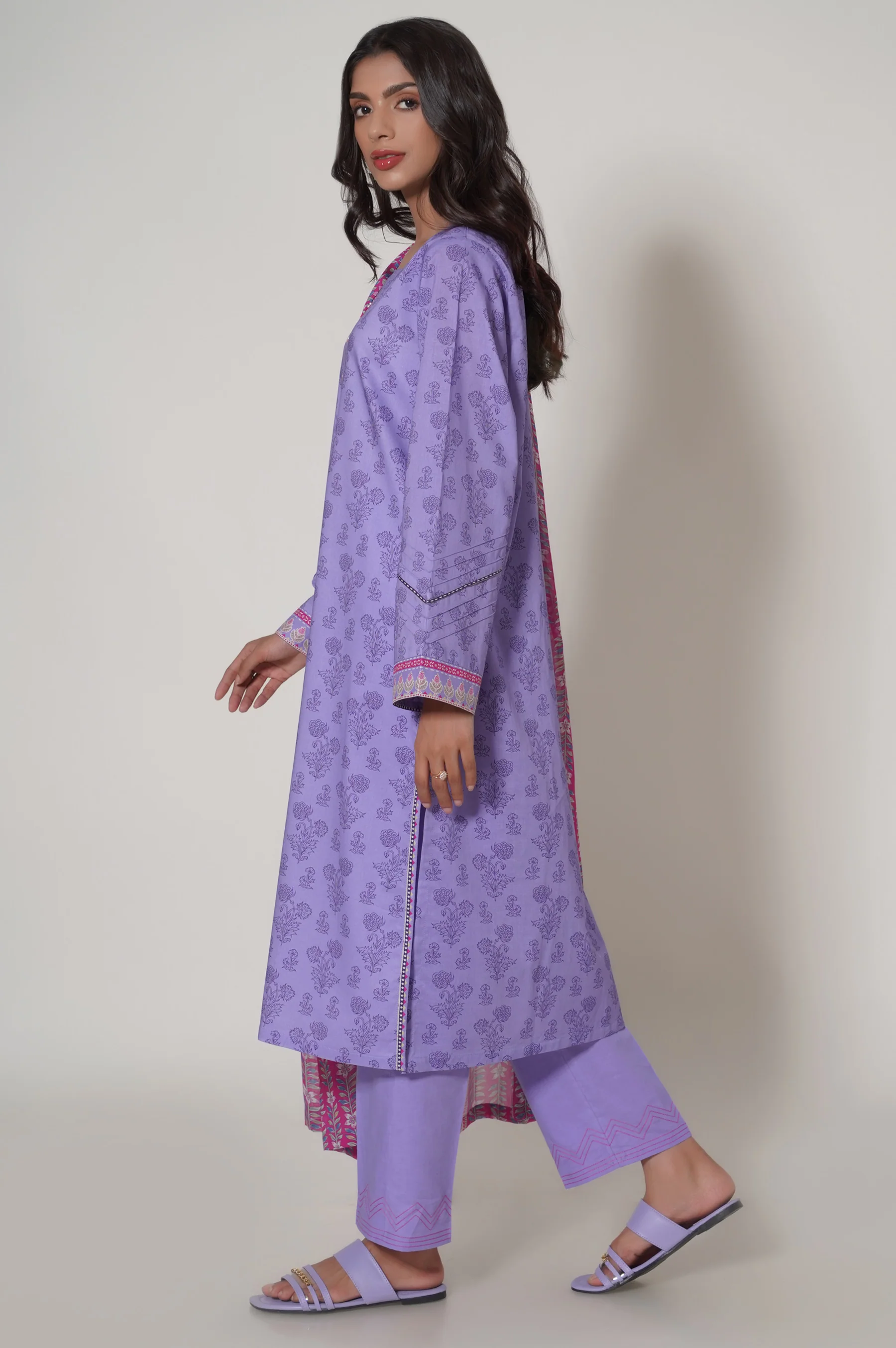 Stitched 3 Piece Printed Lawn Suit - Image 4
