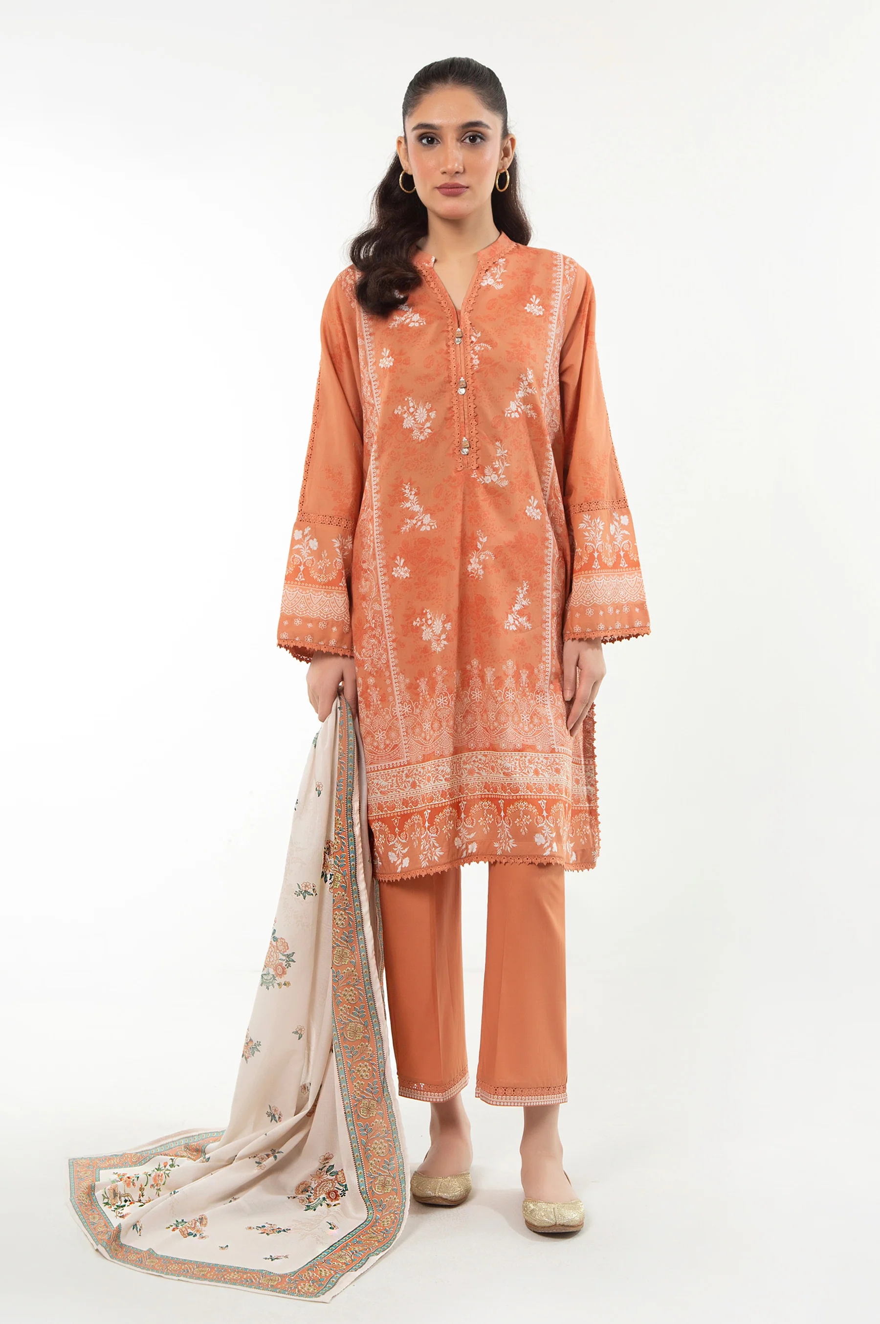 STITCHED PRINTED LAWN SUIT