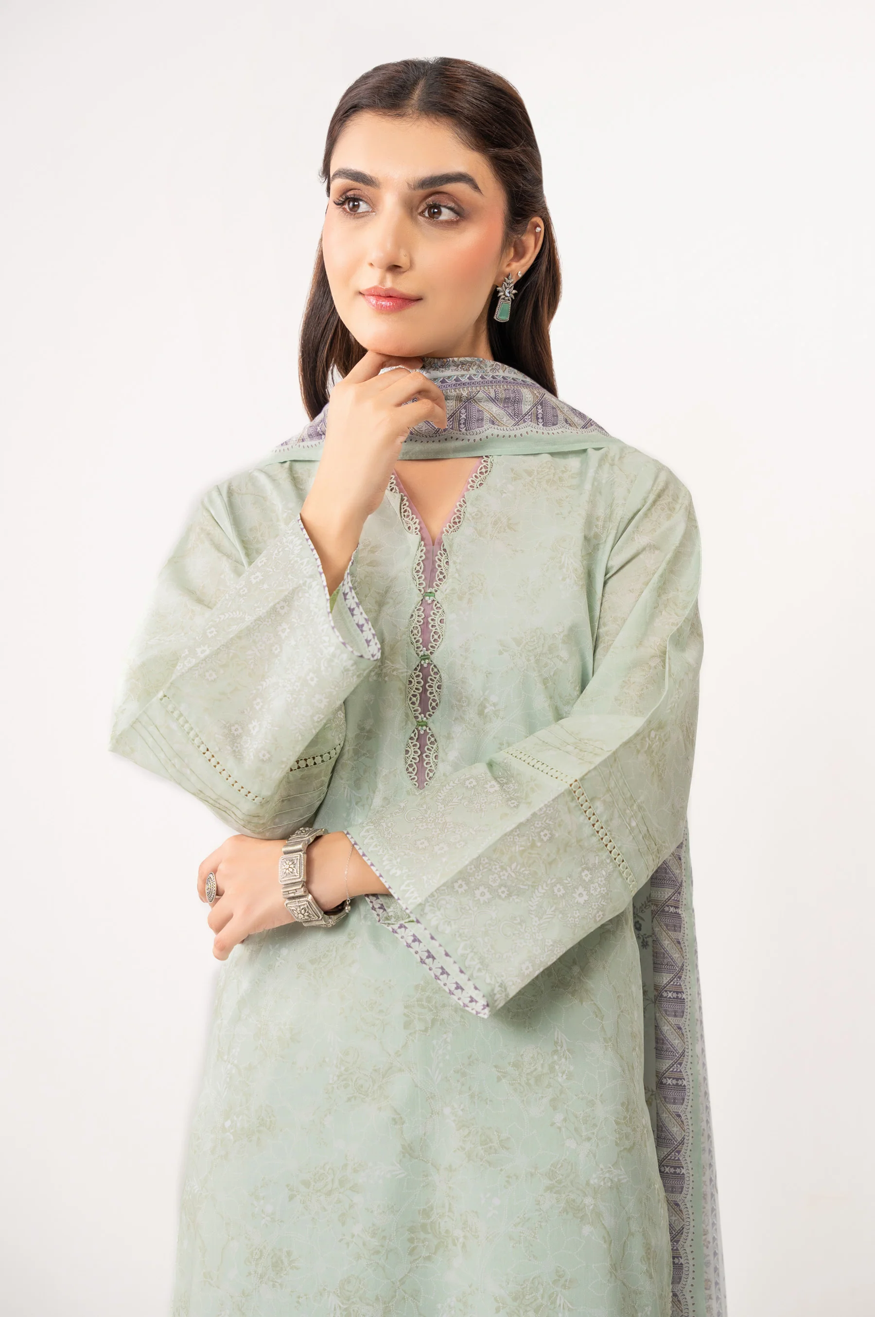 STITCHED PRINTED LAWN SUIT - Image 2