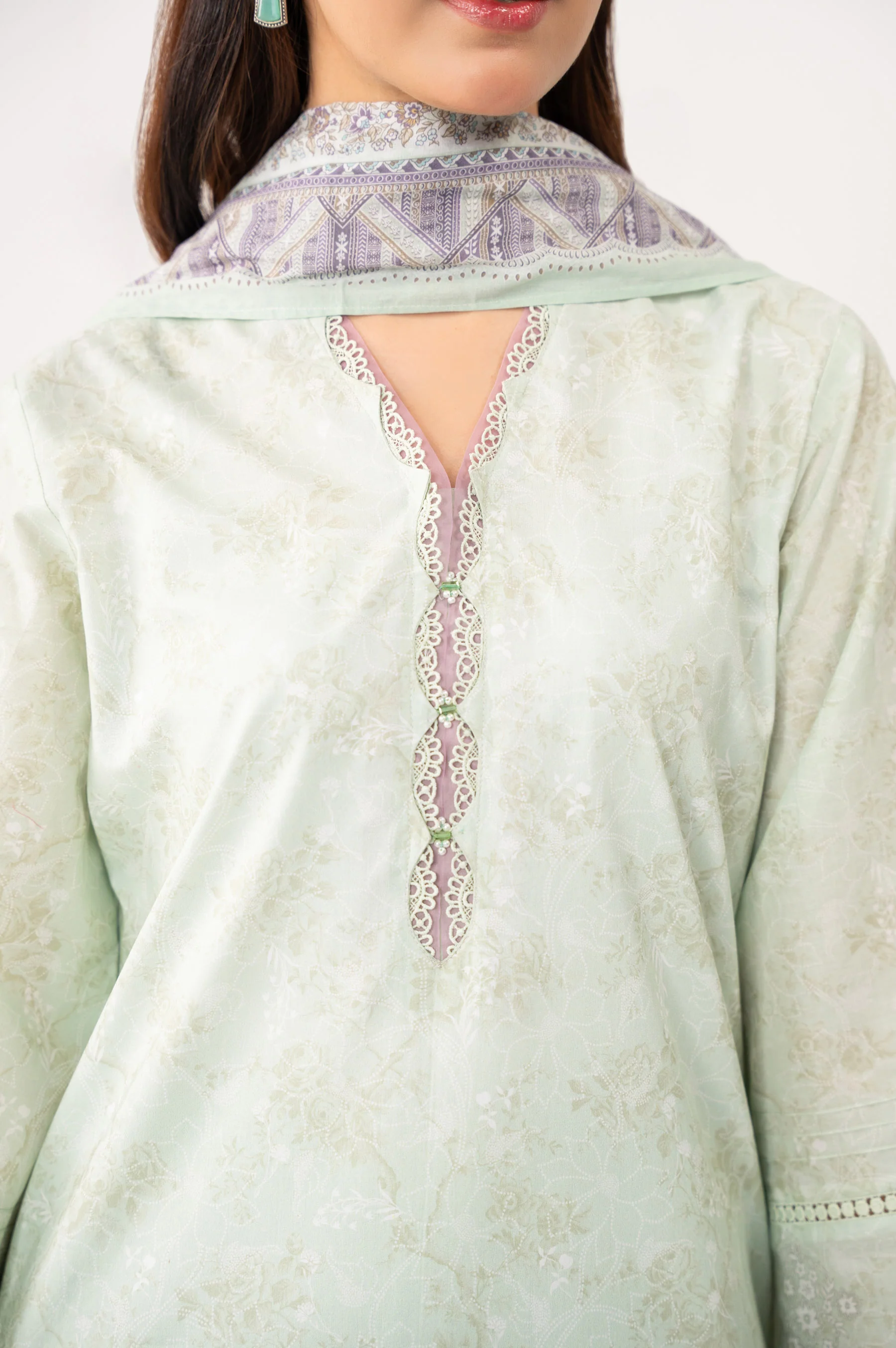 STITCHED PRINTED LAWN SUIT - Image 5