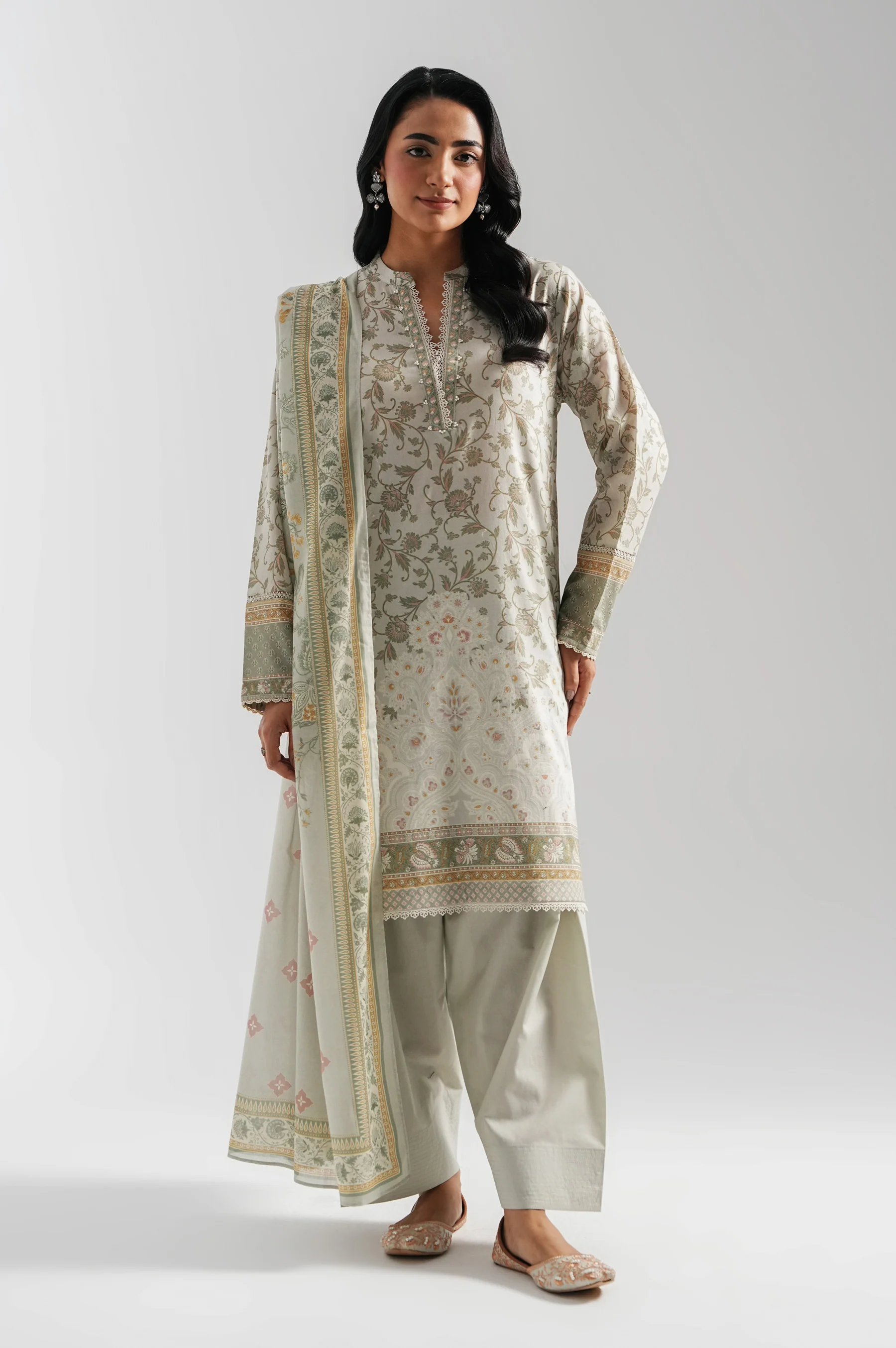 STITCHED PRINTED LAWN SUIT - Image 2