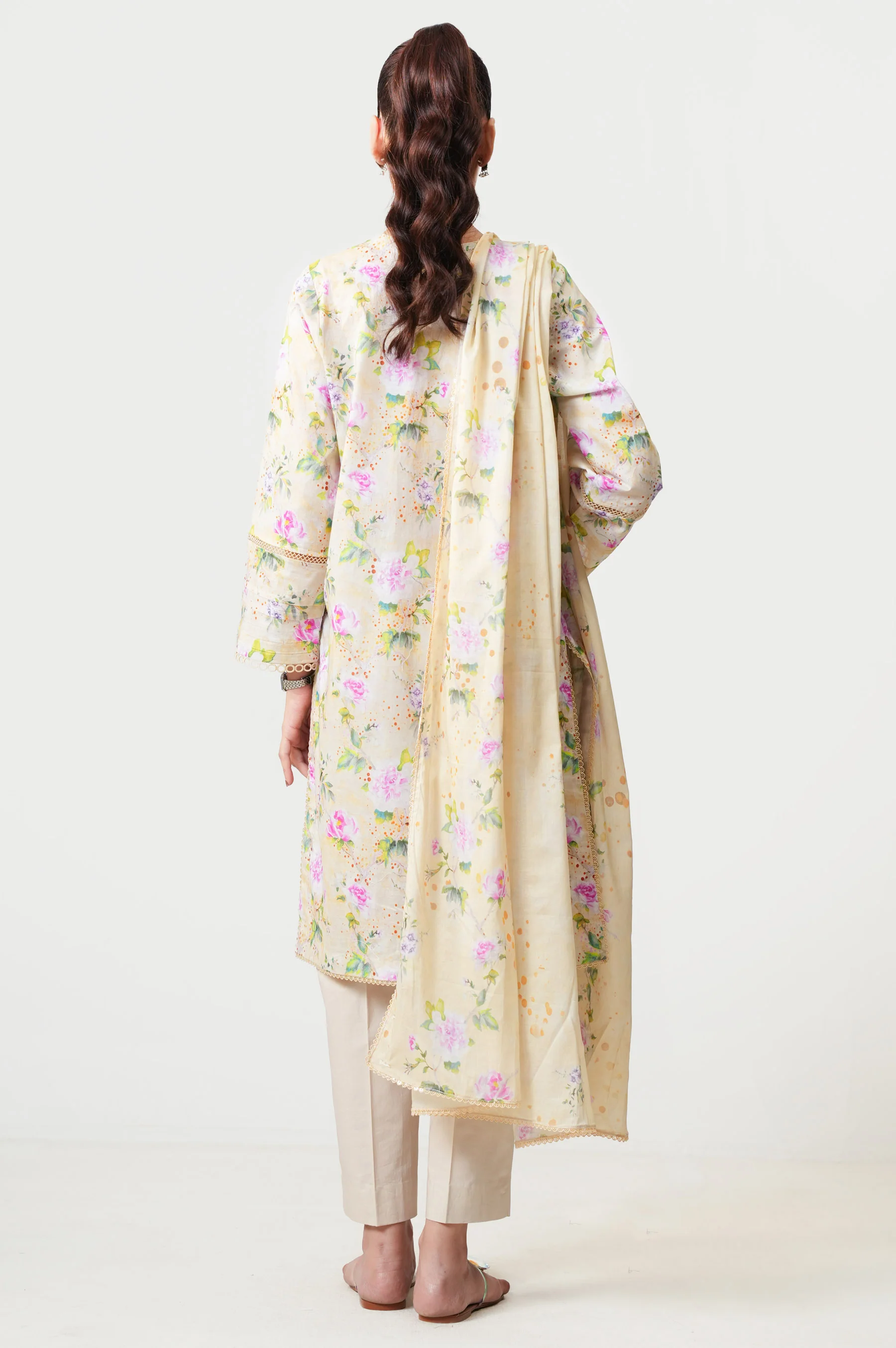 Stitched 3 Piece Digital Printed Lawn Suit - Image 5
