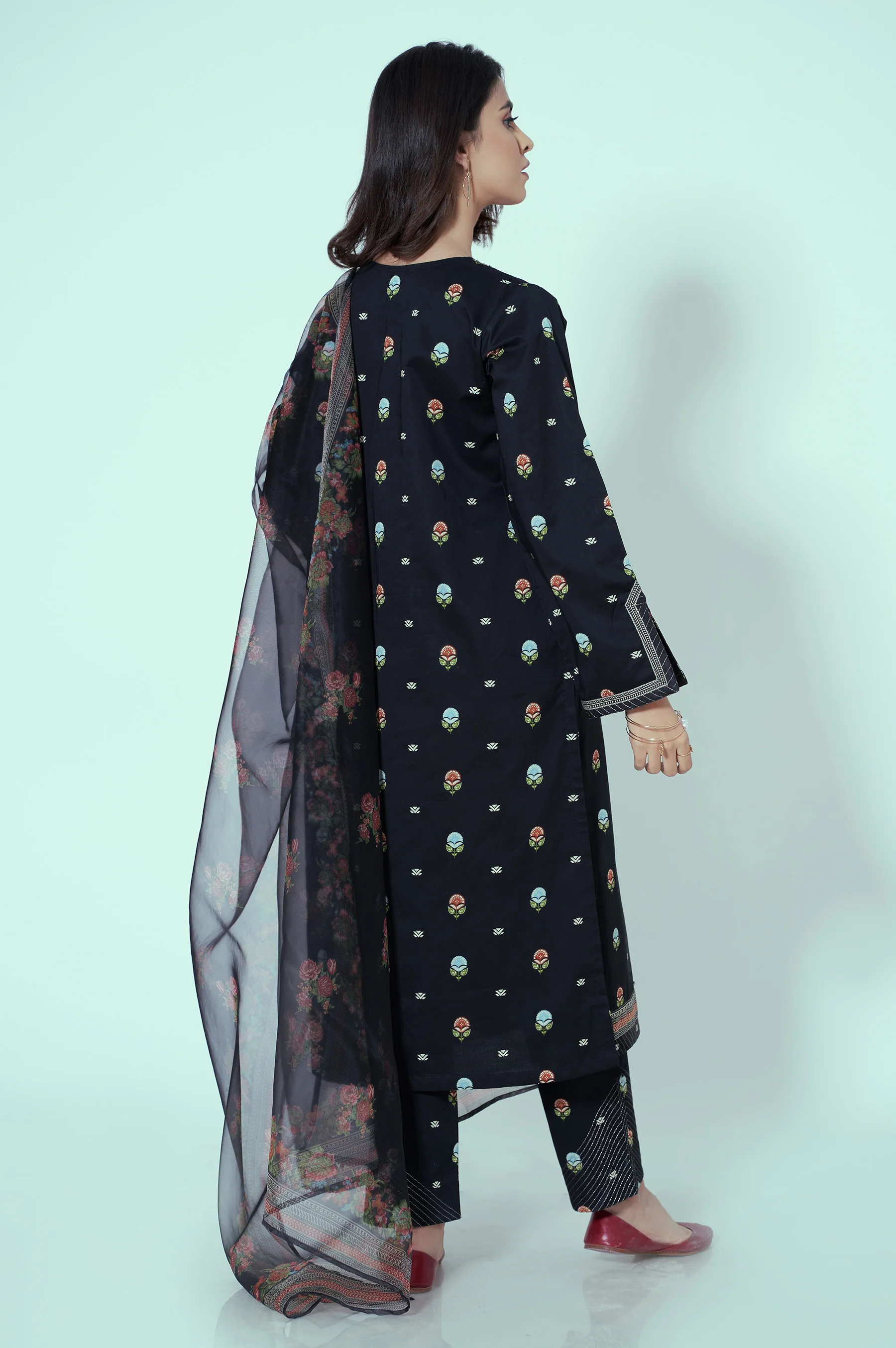 Stitched 3 Piece Printed Lawn Suit - Image 3