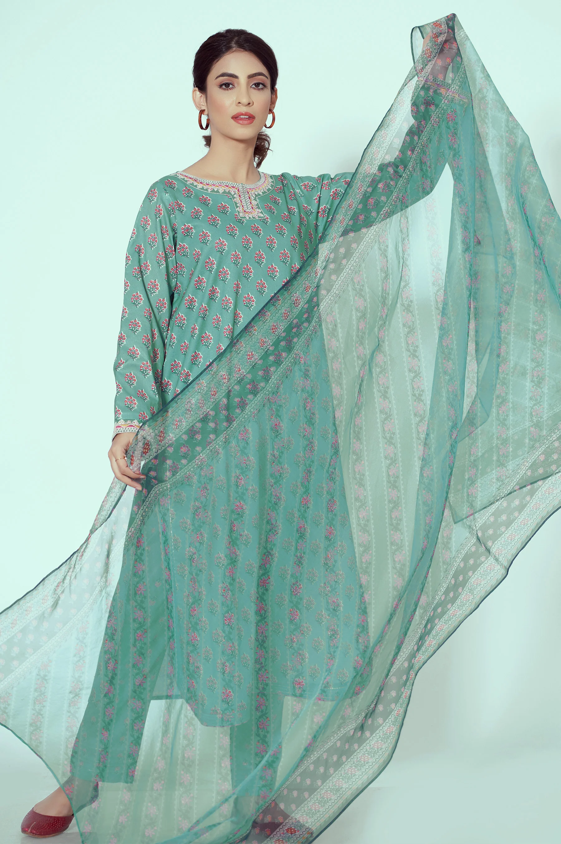 Stitched 3 Piece Printed Lawn Suit - Image 4