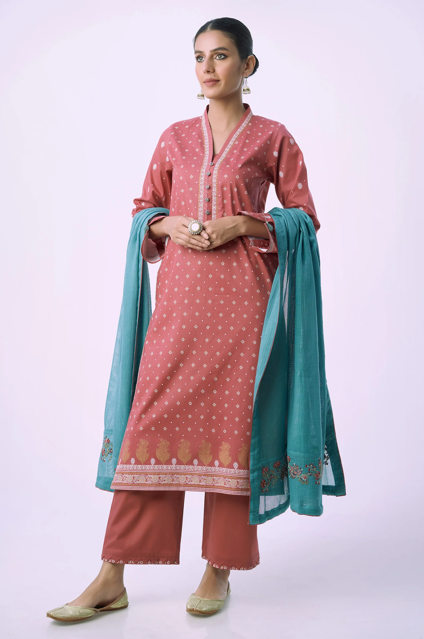 Stitched 3 Piece Printed Lawn Suit - Image 2