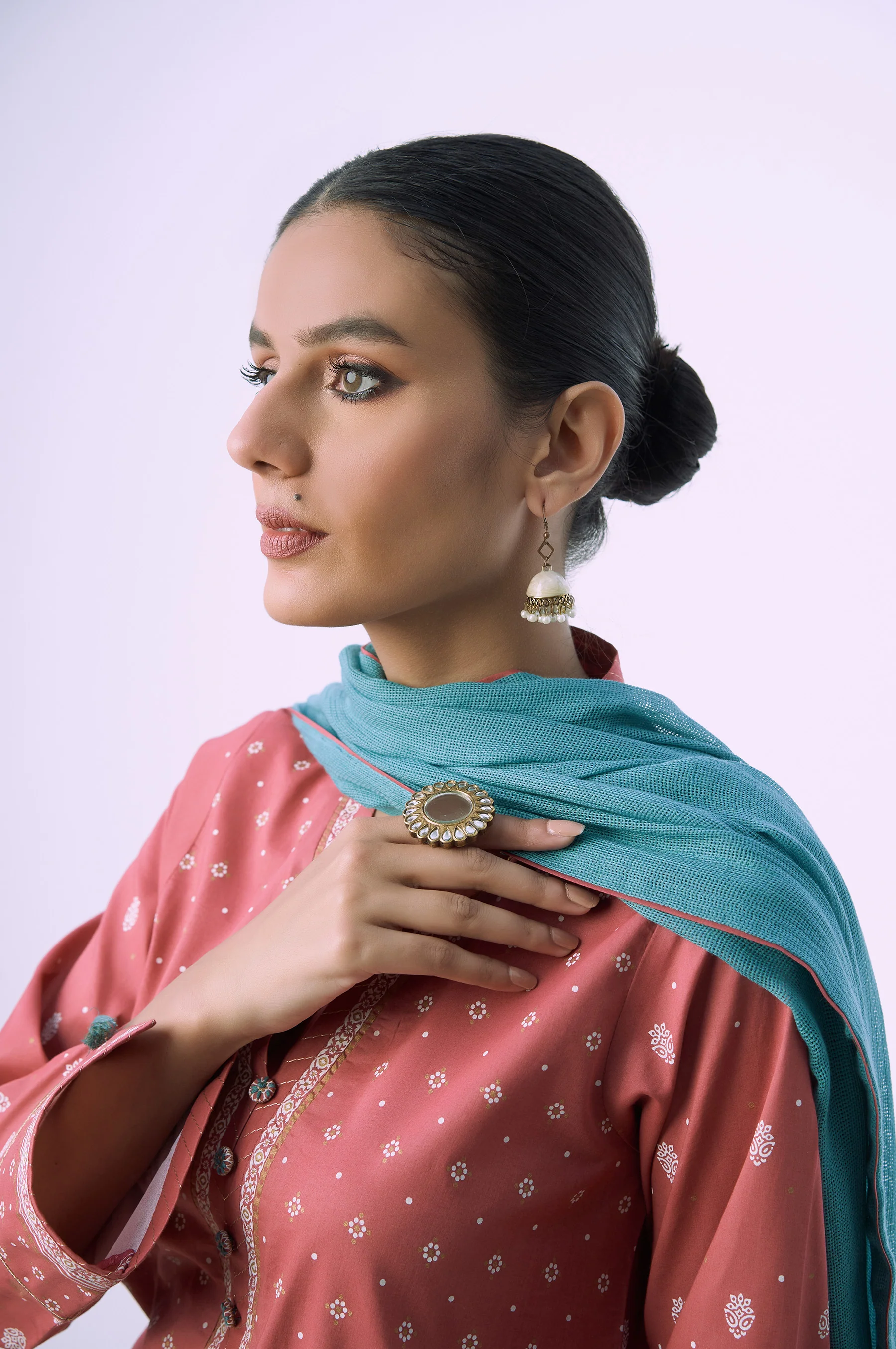 Stitched 3 Piece Printed Lawn Suit - Image 4