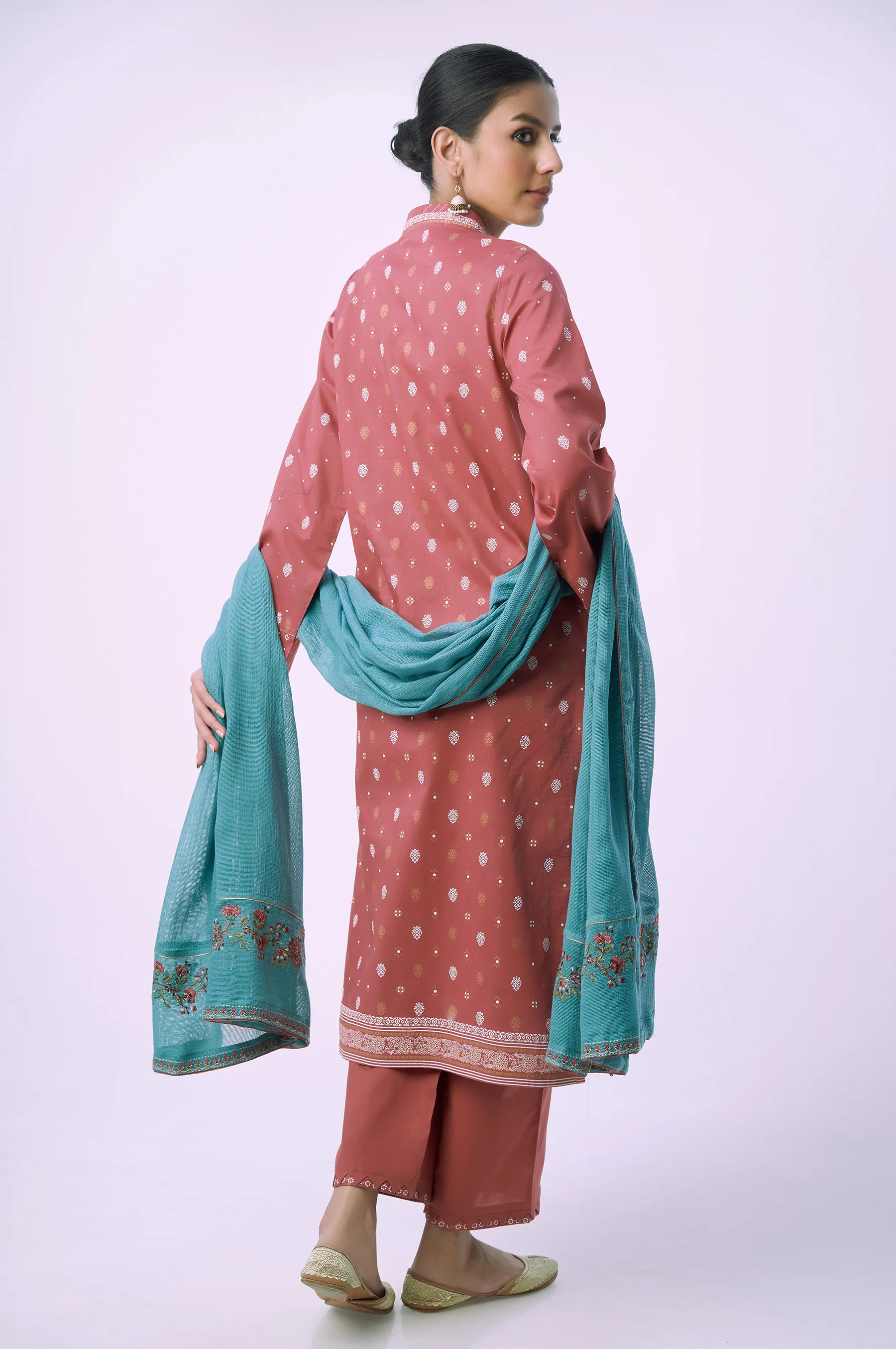 Stitched 3 Piece Printed Lawn Suit - Image 5