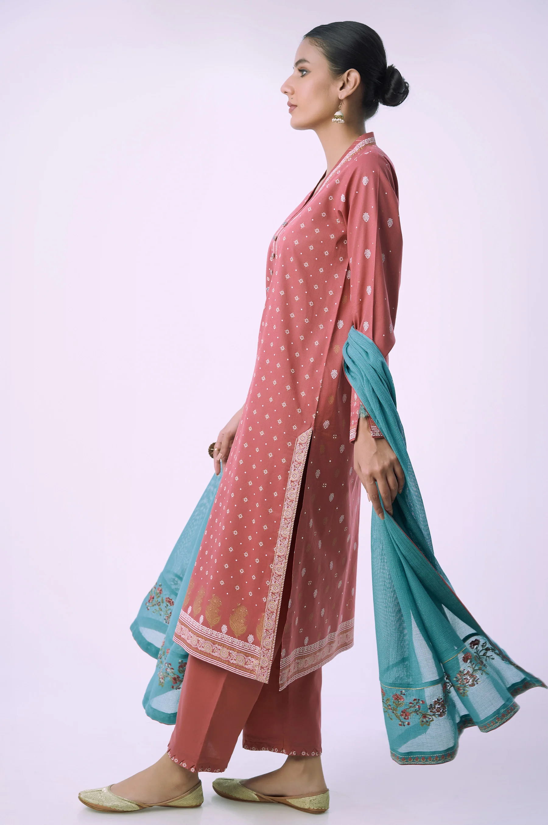 Stitched 3 Piece Printed Lawn Suit - Image 6