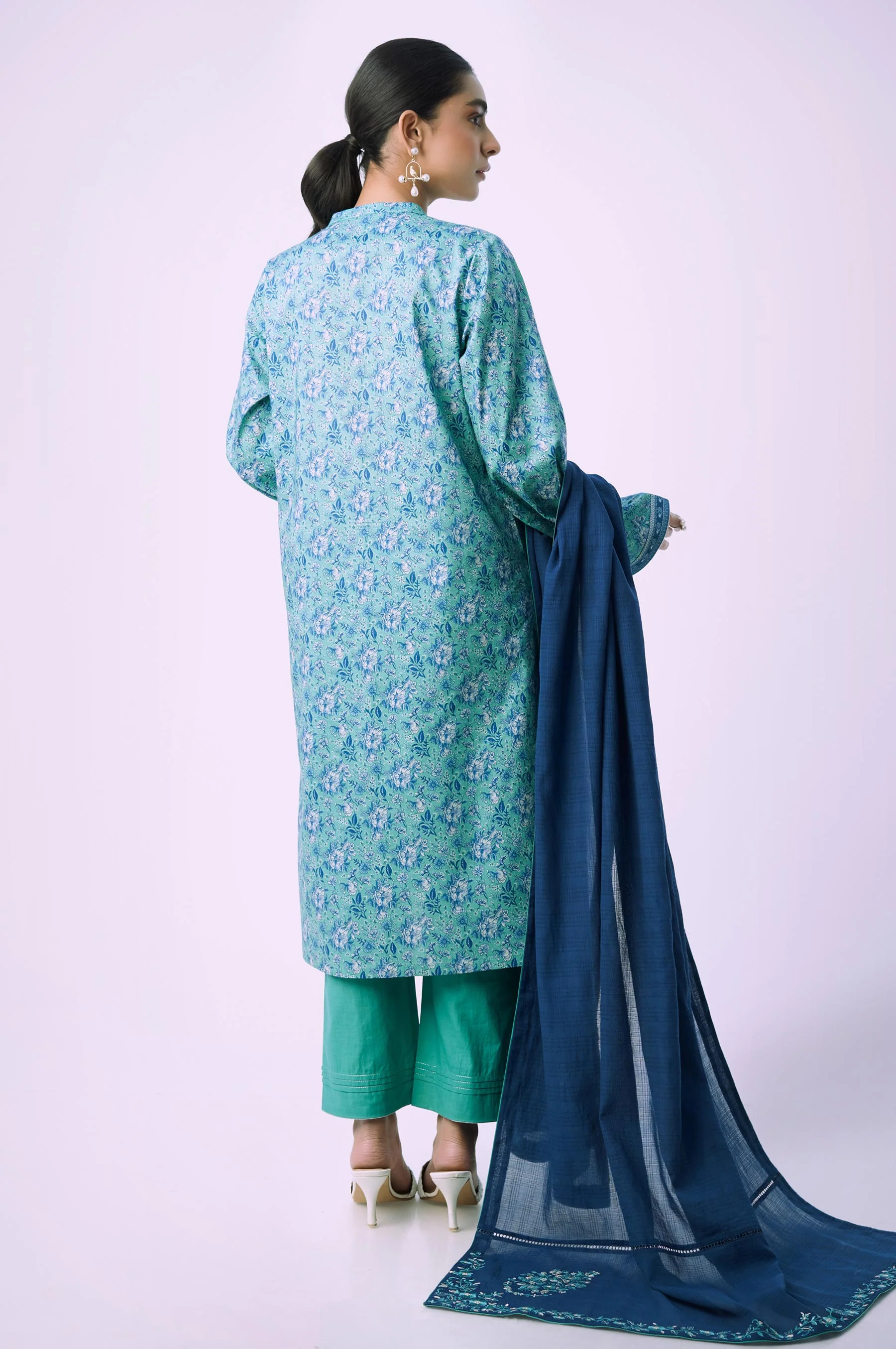 Stitched 3 Piece Printed Lawn Suit - Image 3
