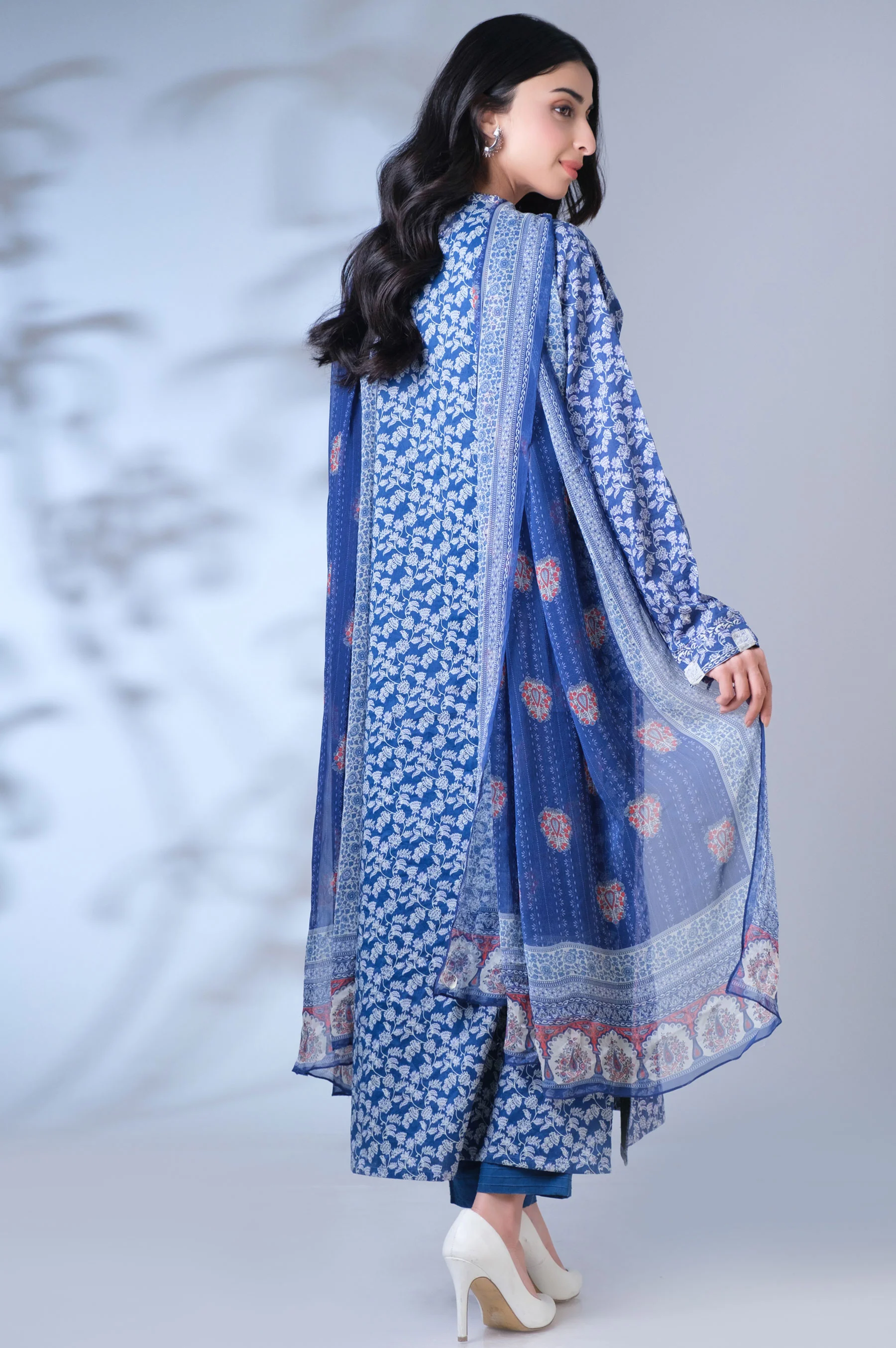Stitched 3 Piece Printed Lawn Suit - Image 6