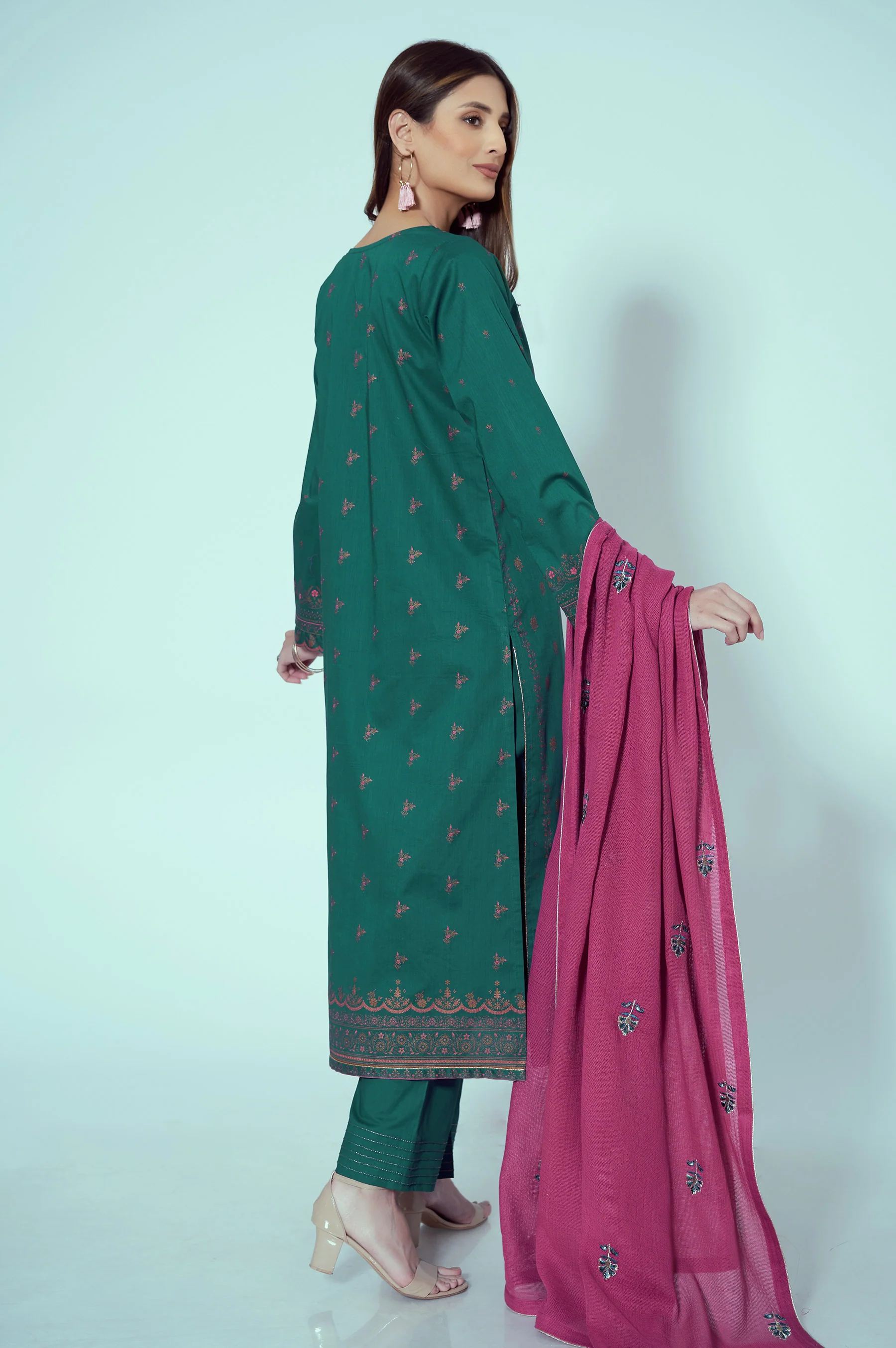 Stitched 3 Piece Paste Printed Lawn Suit - Image 3