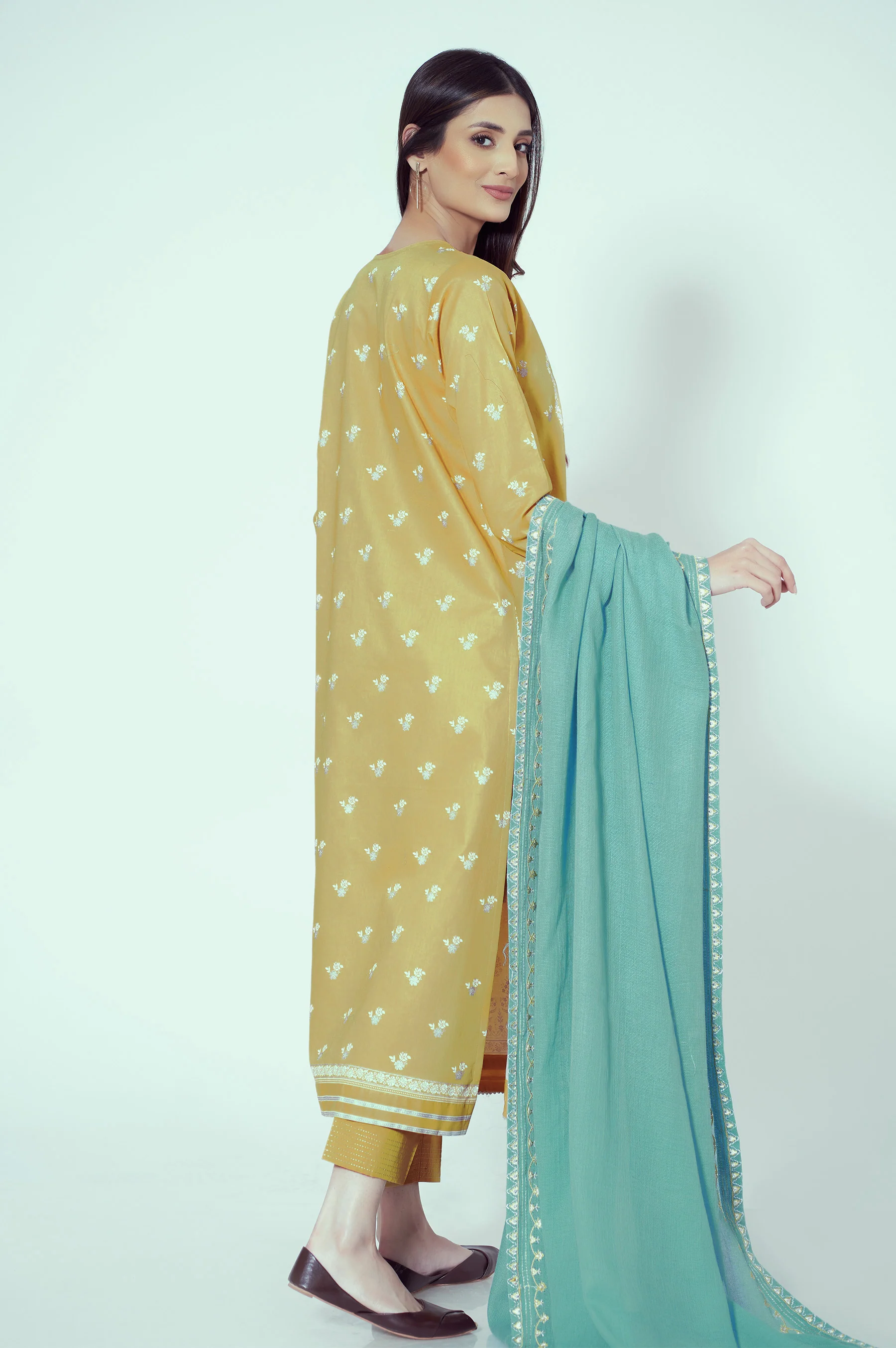 Stitched 3 Piece Paste Printed Lawn Suit - Image 3