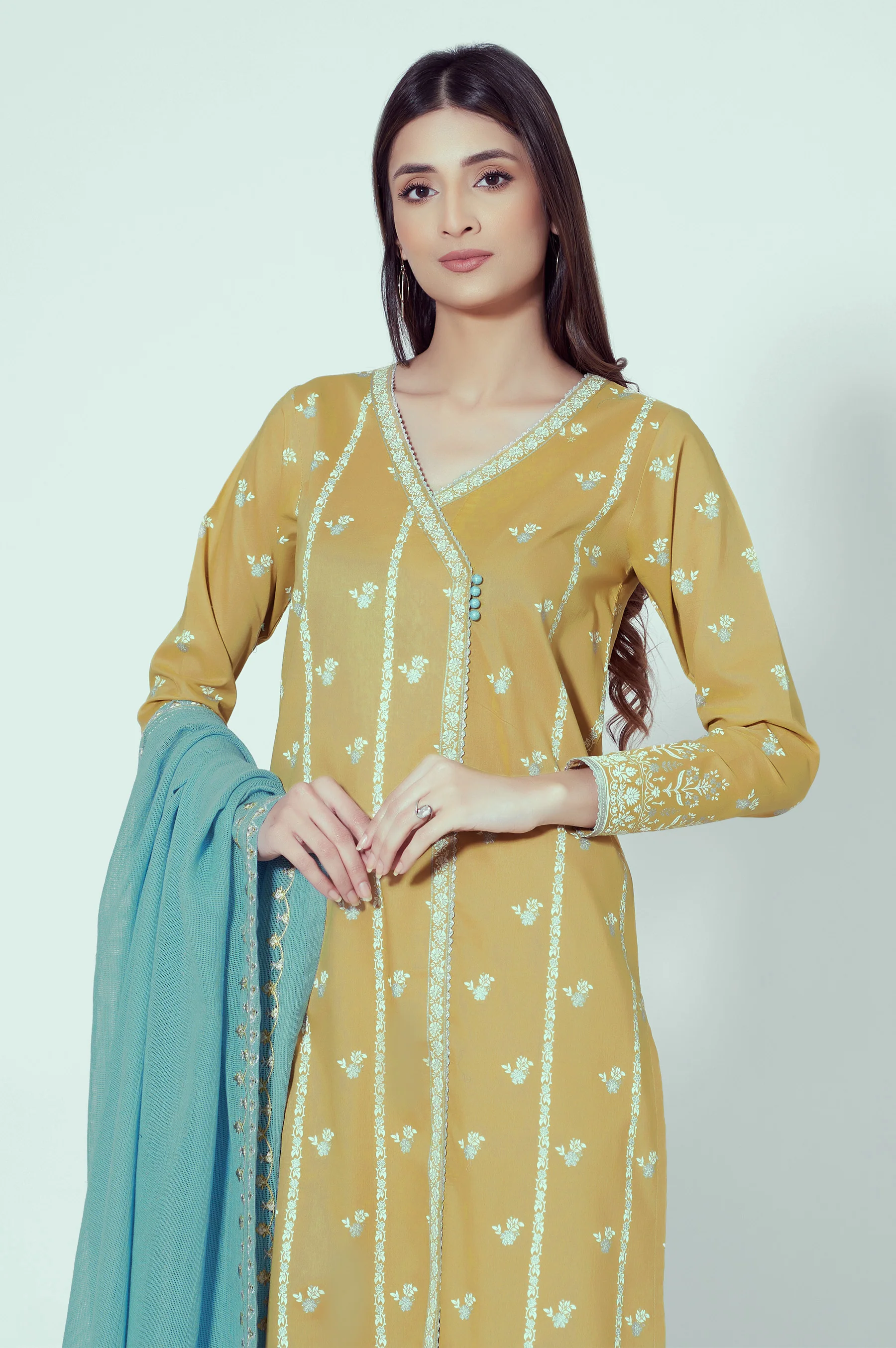 Stitched 3 Piece Paste Printed Lawn Suit - Image 4