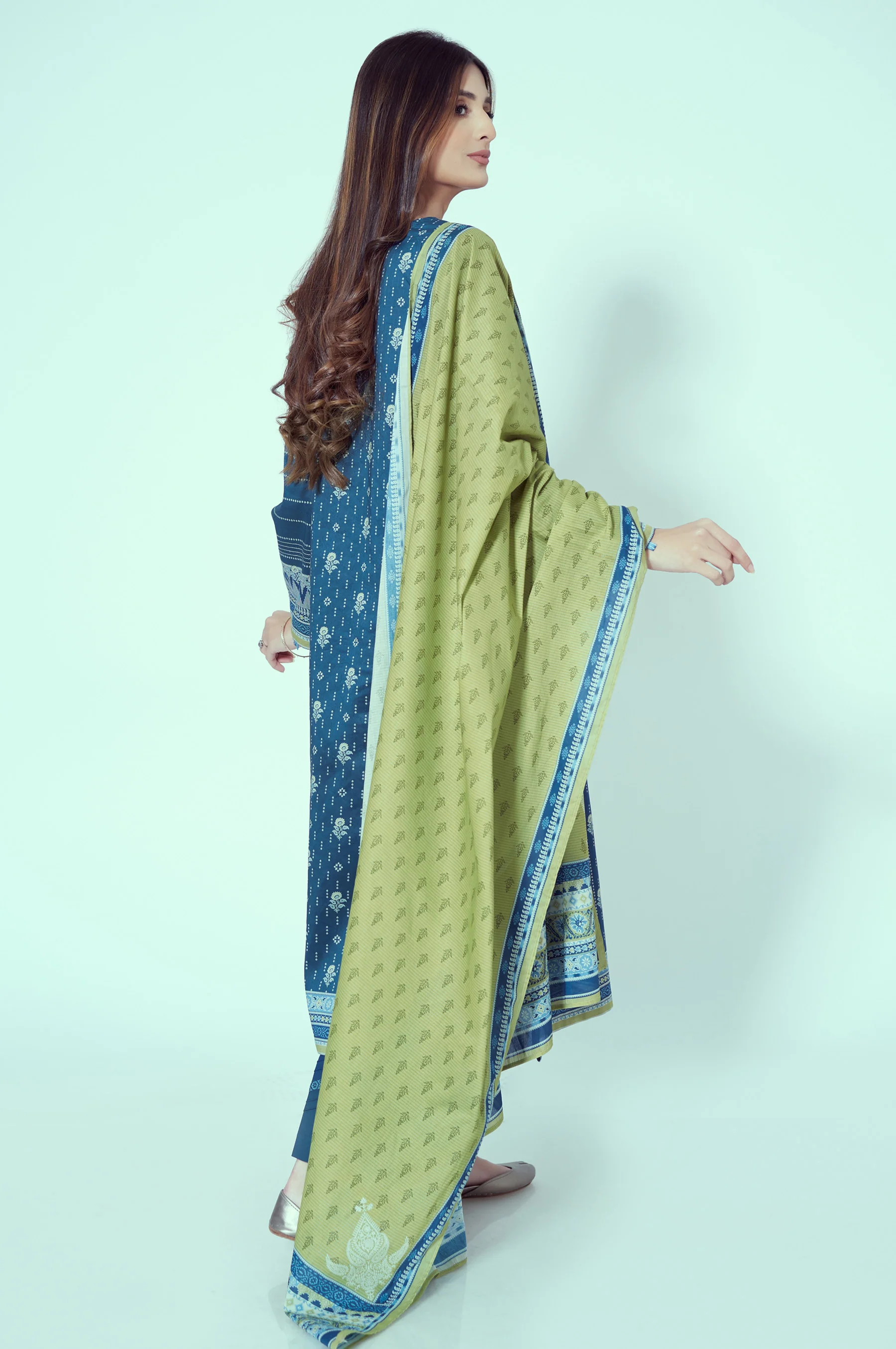 Stitched 3 Piece Printed Lawn Suit - Image 2