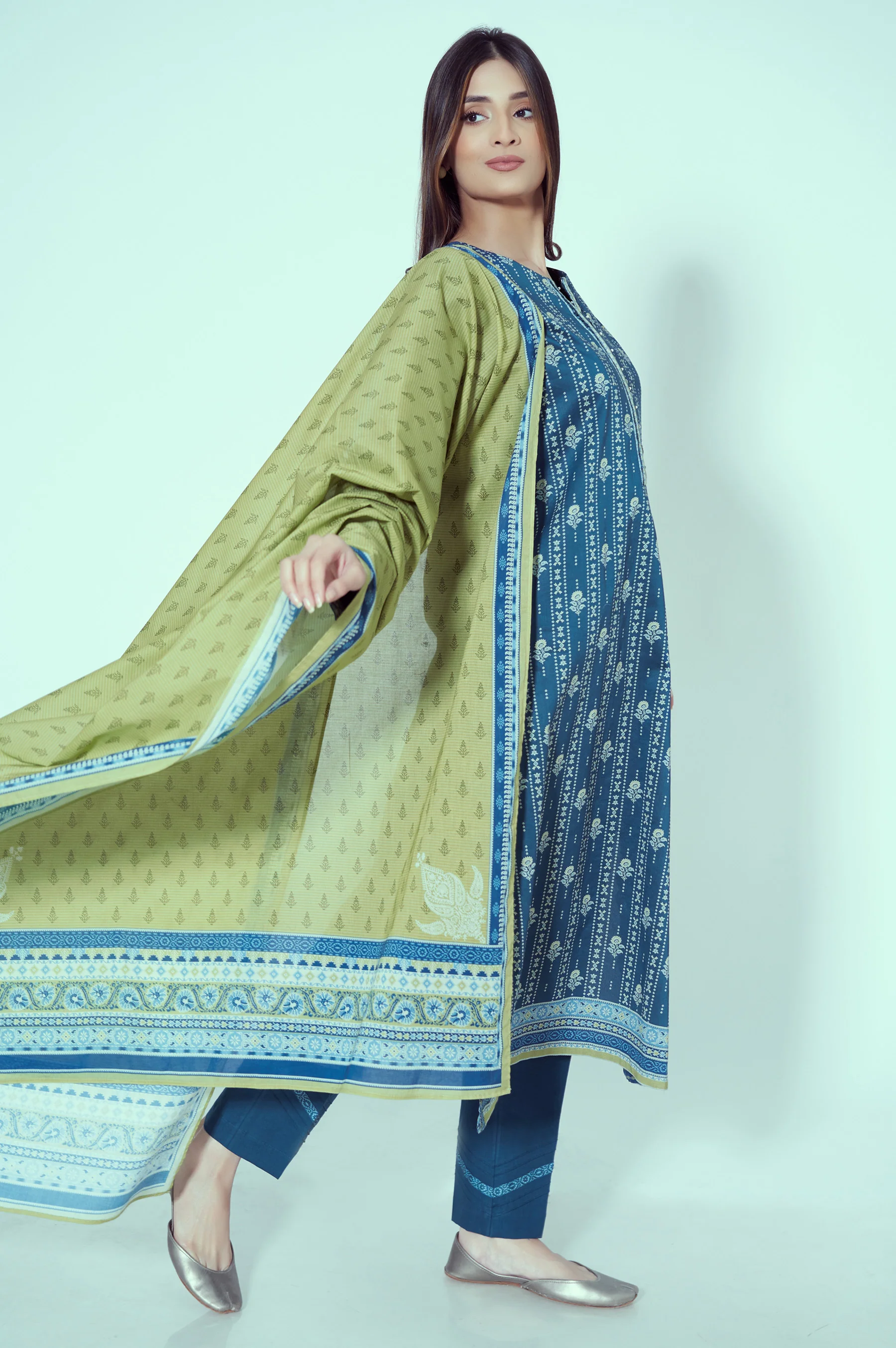 Stitched 3 Piece Printed Lawn Suit - Image 3