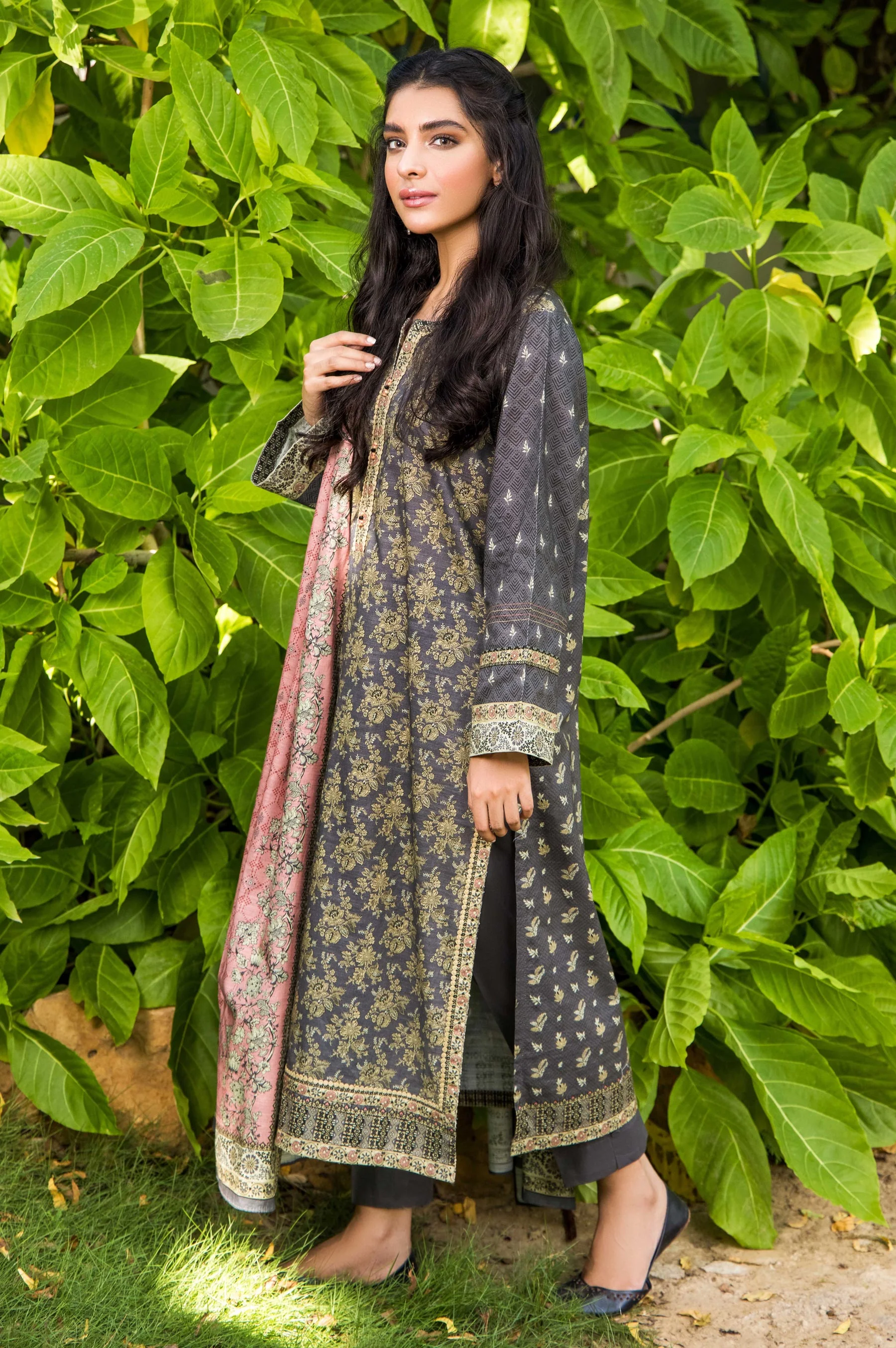 Stitched 3 Piece Printed Linen Viscose Suit - Image 3